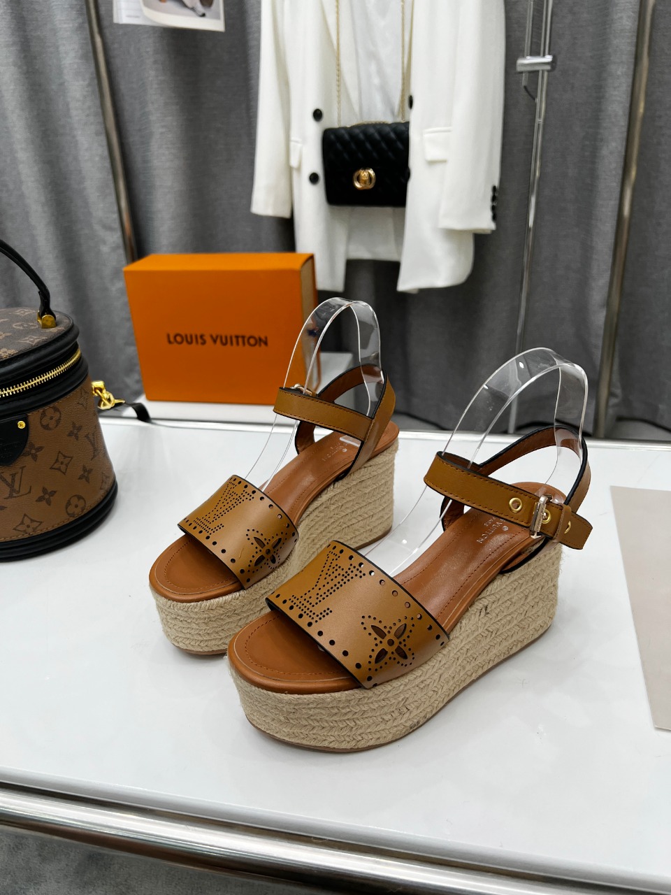 Louis Vuitton Women's Starboard Wedge Sandal Brown For Women LV 1A9PLN - Soul Replicas