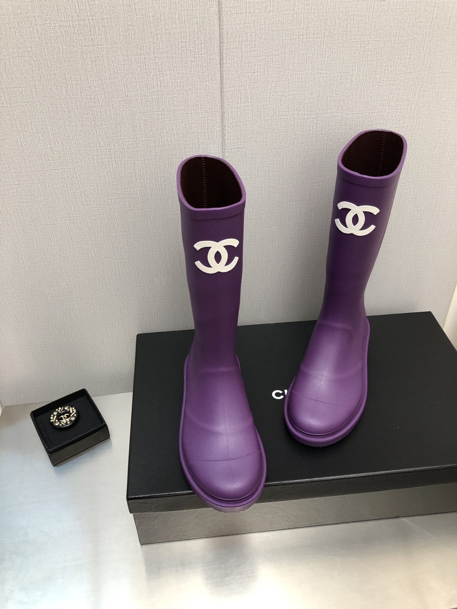 Chanel Women's Hight Boots Purple For Women - Soul Replicas