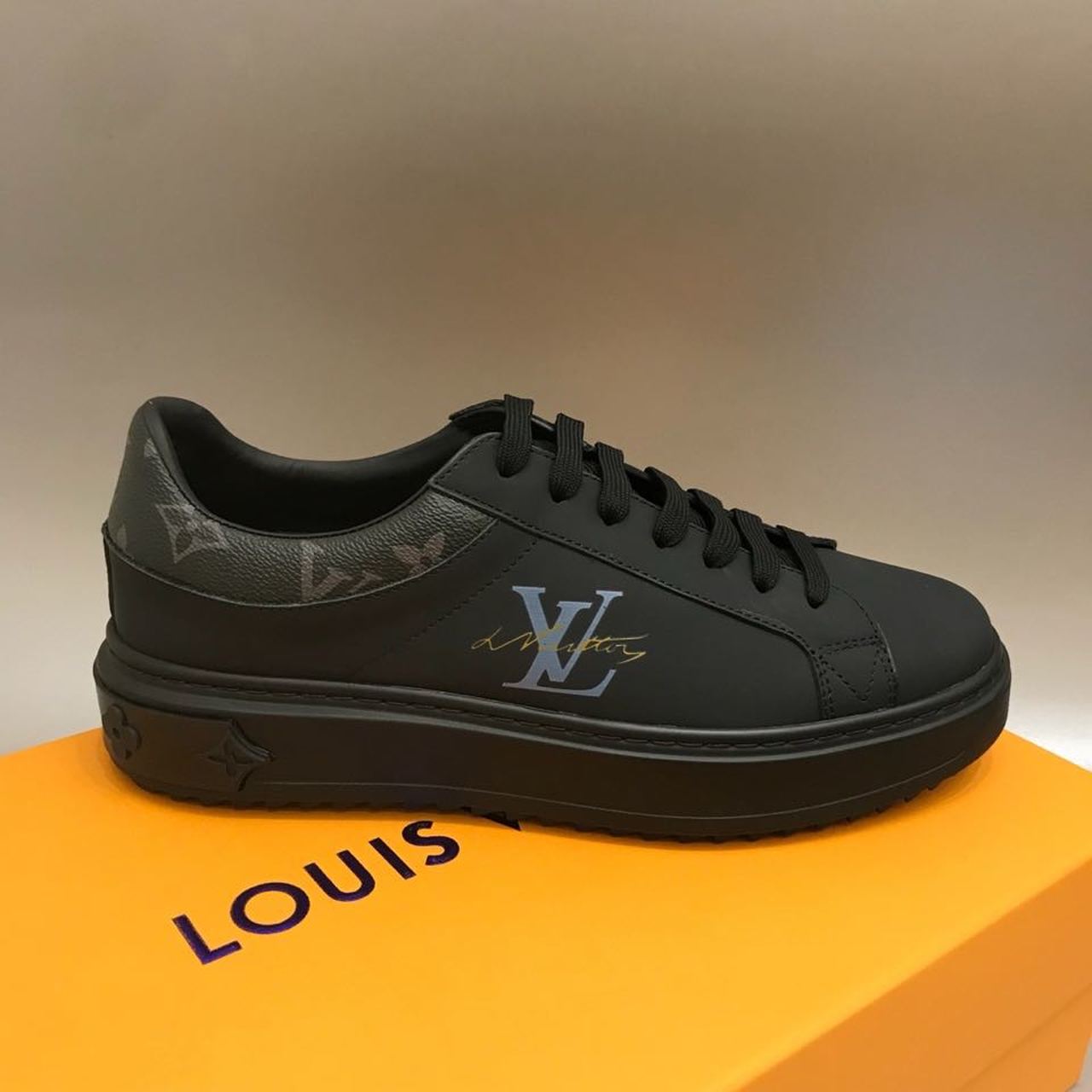 Louis Vuitton Time Out Sneaker Black For Women LV - Soul Replicas