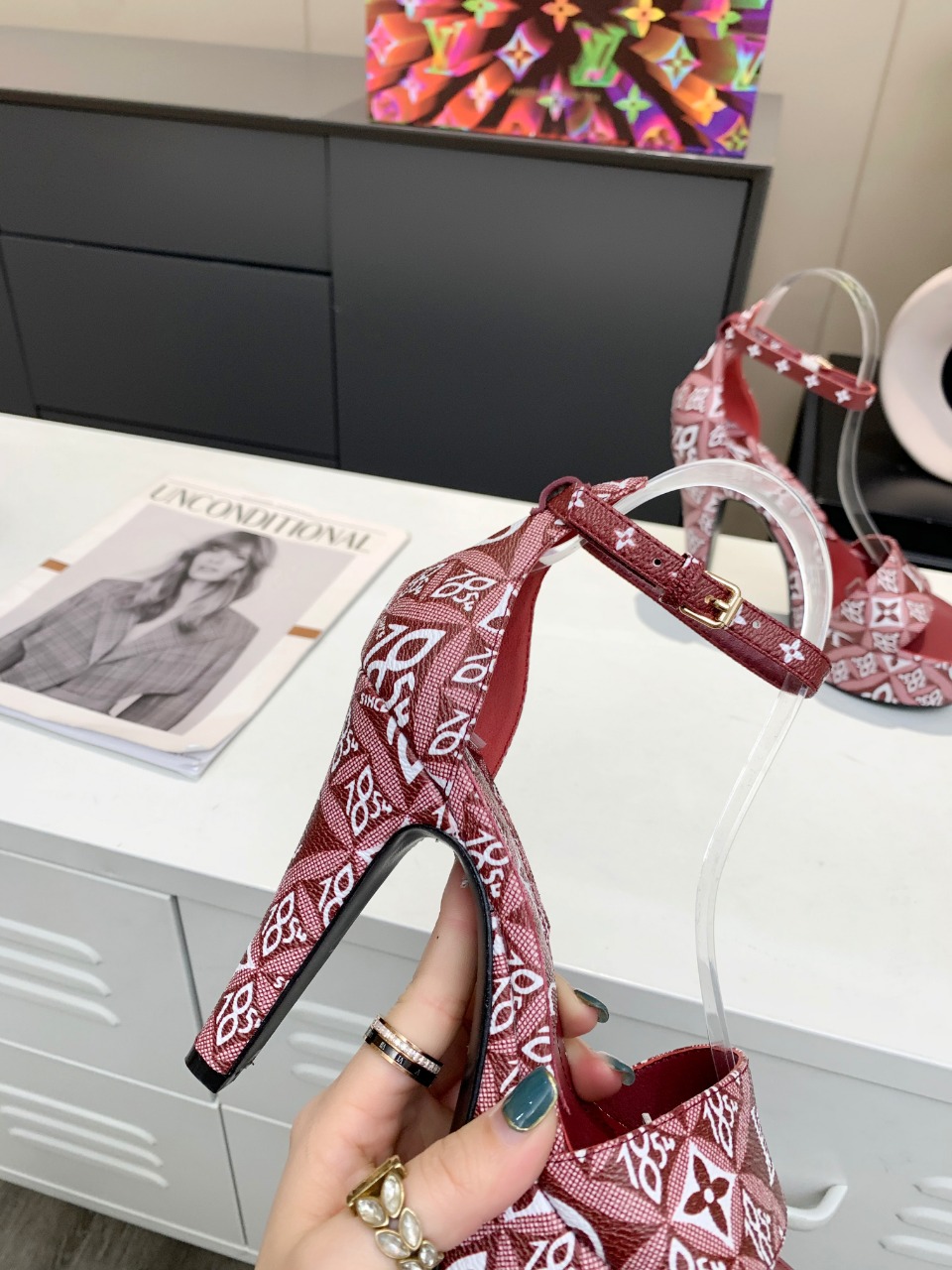 Louis Vuitton Women's Afterglow Platform Sandal Dark Red For Women LV - Soul Replicas