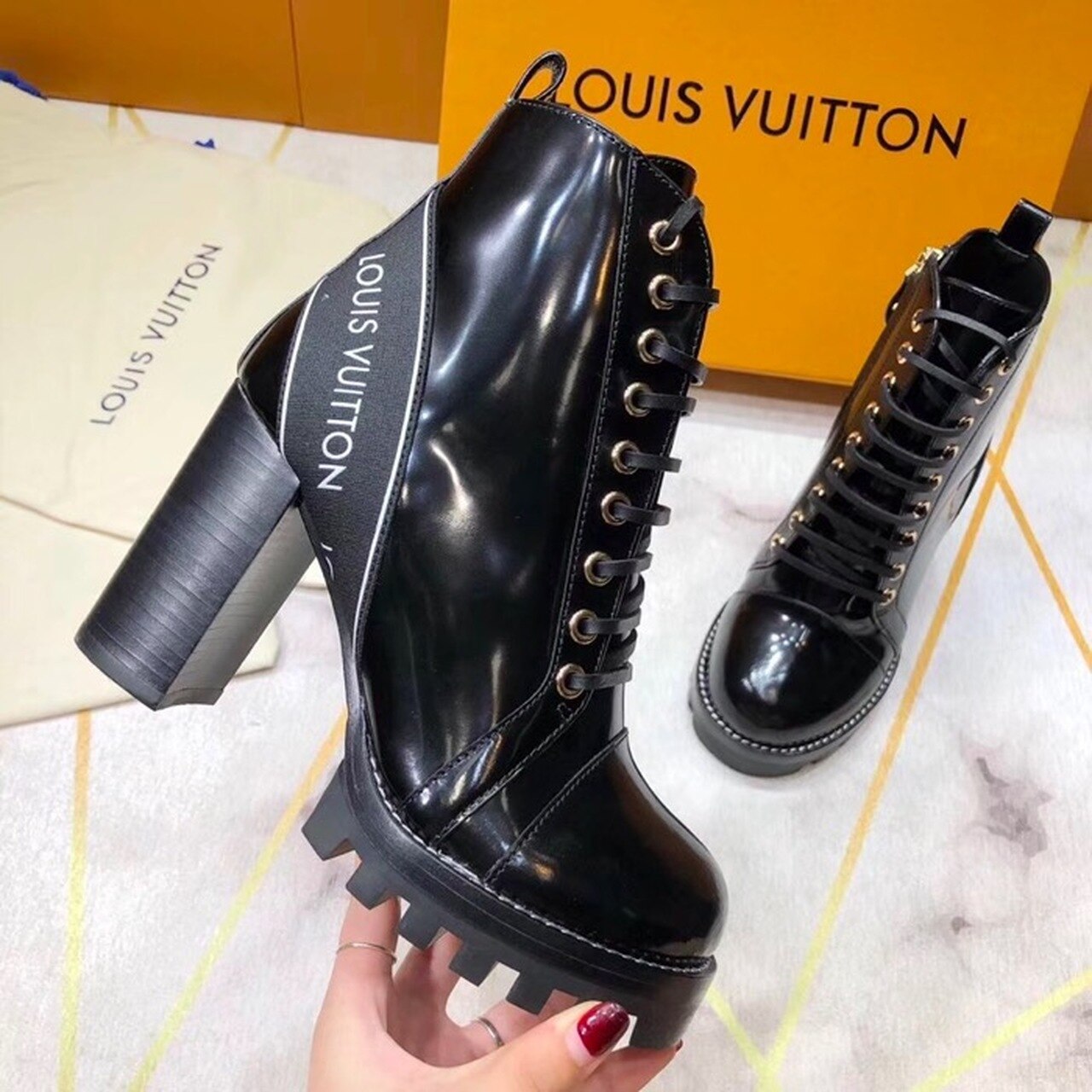 Louis Vuitton Star Trail Ankle Boot Black For Women LV - Soul Replicas