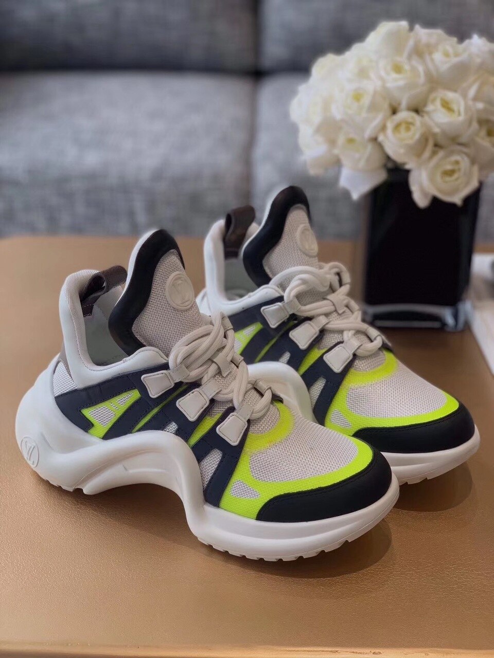 Louis Vuitton LV Archlight Sneaker Patent Monogram Material Black/White For Women LV - Soul Replicas