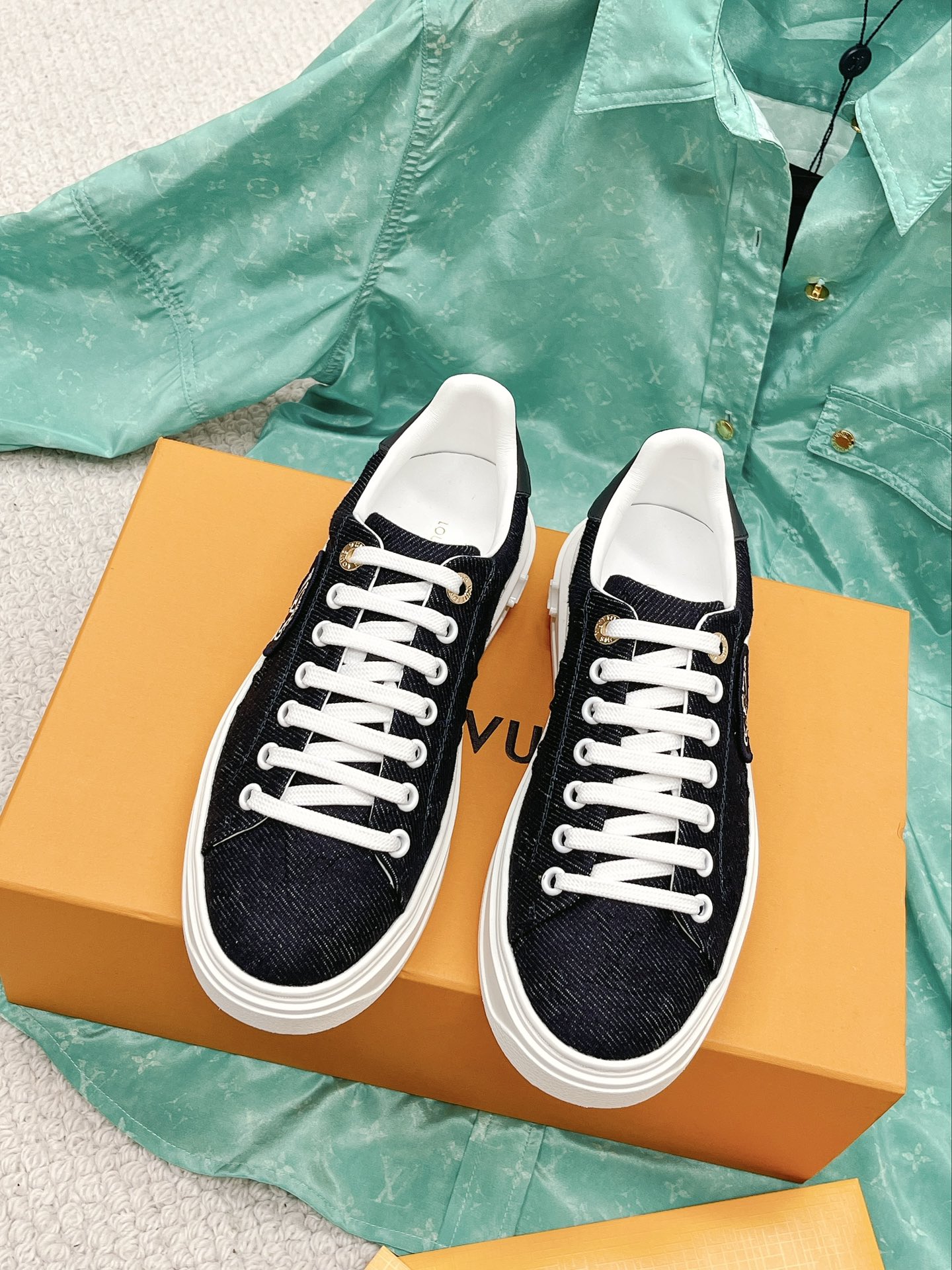 Louis Vuitton Women's Time Out Sneaker Blue For Women LV 1AADMG - Soul Replicas