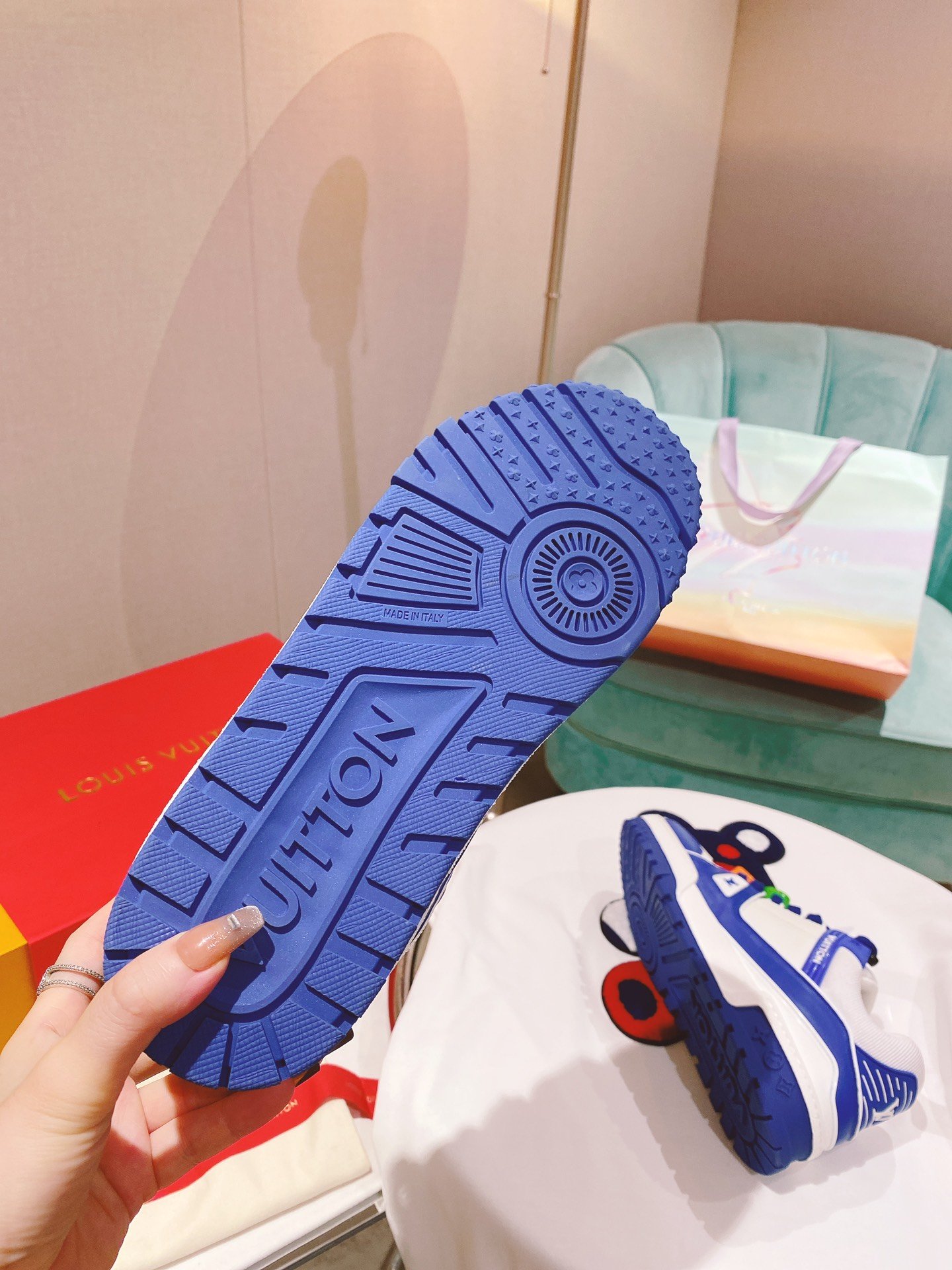 Louis Vuitton Women's LV Trainer Sneaker Blue For Women LV - Soul Replicas