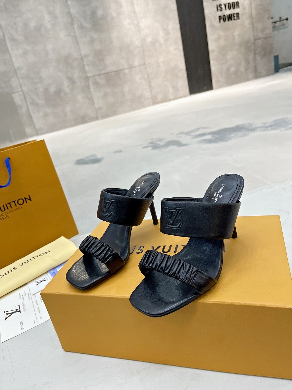 Louis Vuitton Women's Drapy Mule Black For Women LV 1AAB5P - Soul Replicas