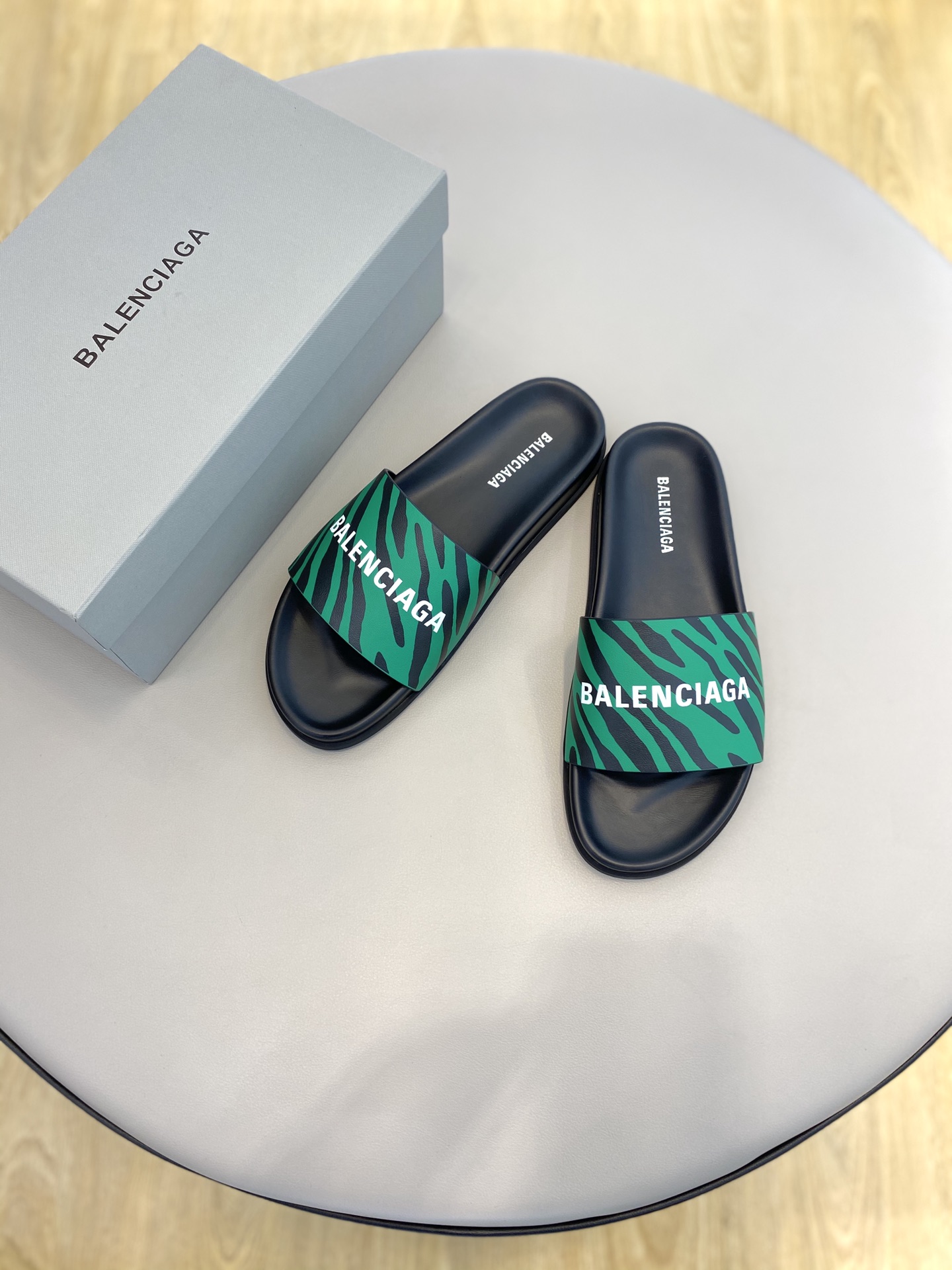 Balenciaga Slide Sandal Green For Women - Soul Replicas