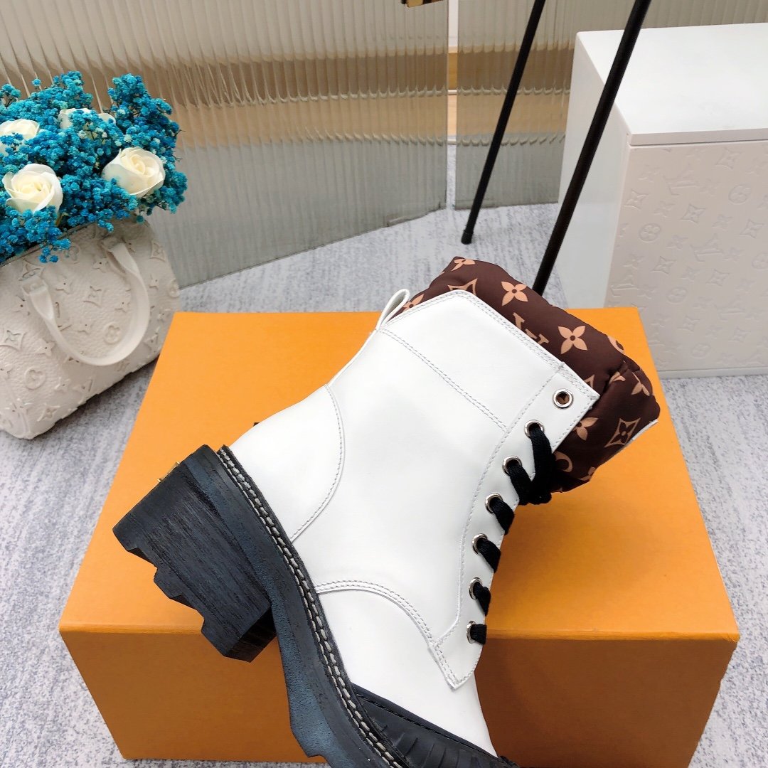 Louis Vuitton LV Beaubourg Ankle Boot White For Women LV - Soul Replicas