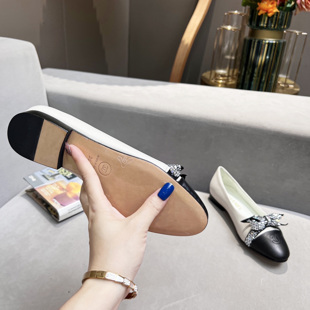 Chanel Women's Ballerinas White For Women - Soul Replicas