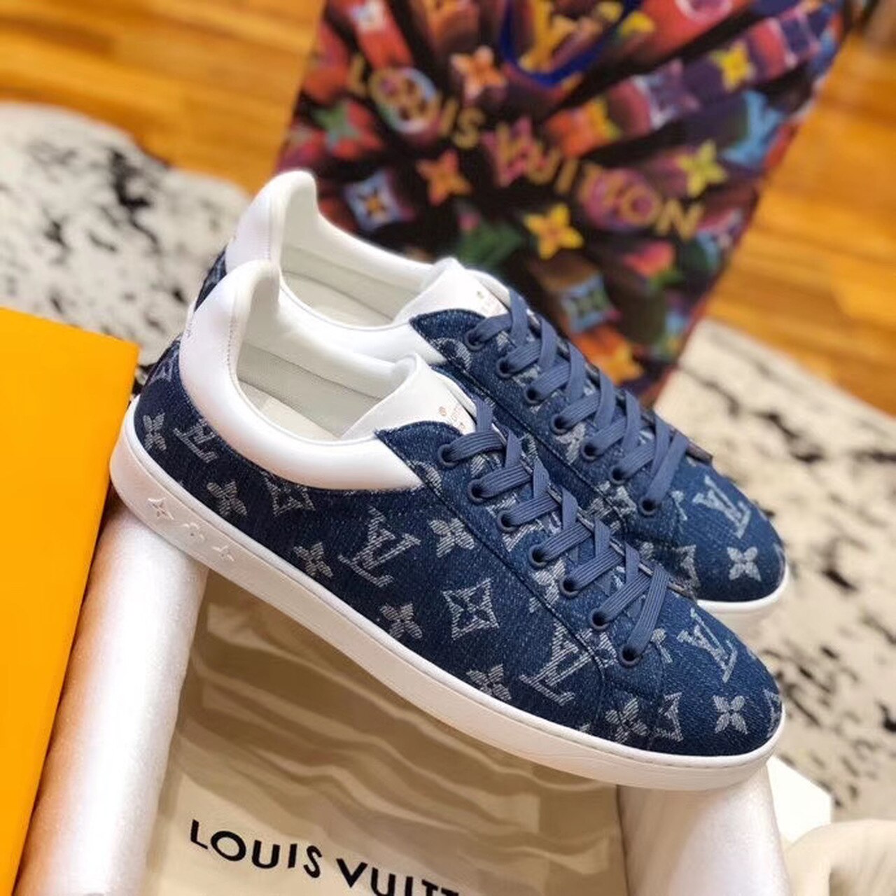 Louis Vuitton Luxembourg Sneaker Monogram Canvas Blue For Women LV - Soul Replicas