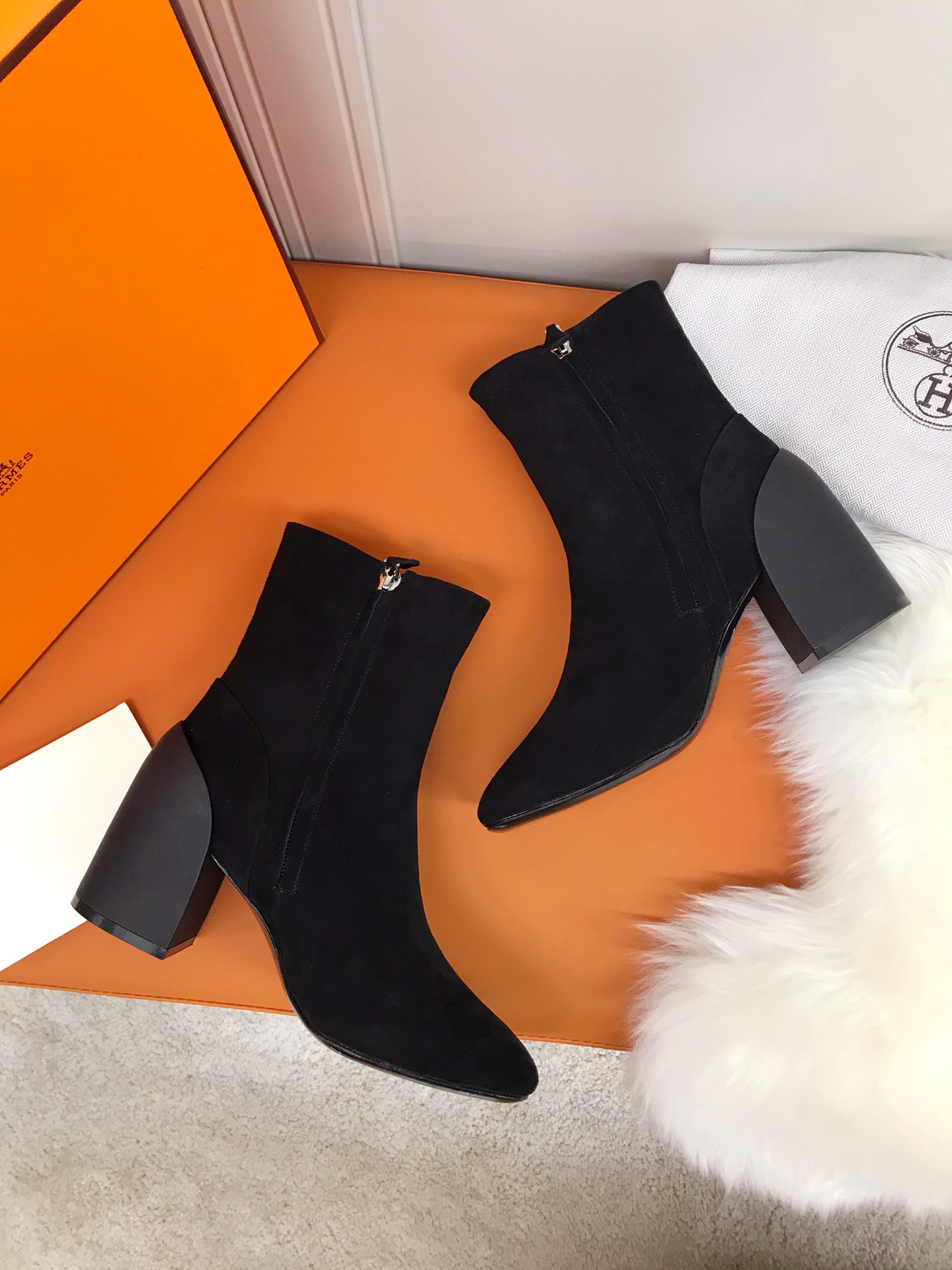 Hermes Brooke Ankle Boots Black For Women 2.4in/6cm - Soul Replicas