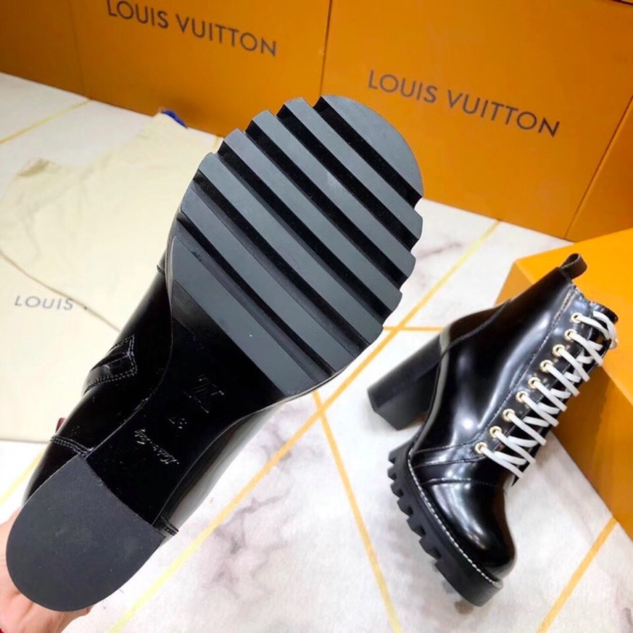 Louis Vuitton Star Trail Ankle Boot Black For Women LV - Soul Replicas