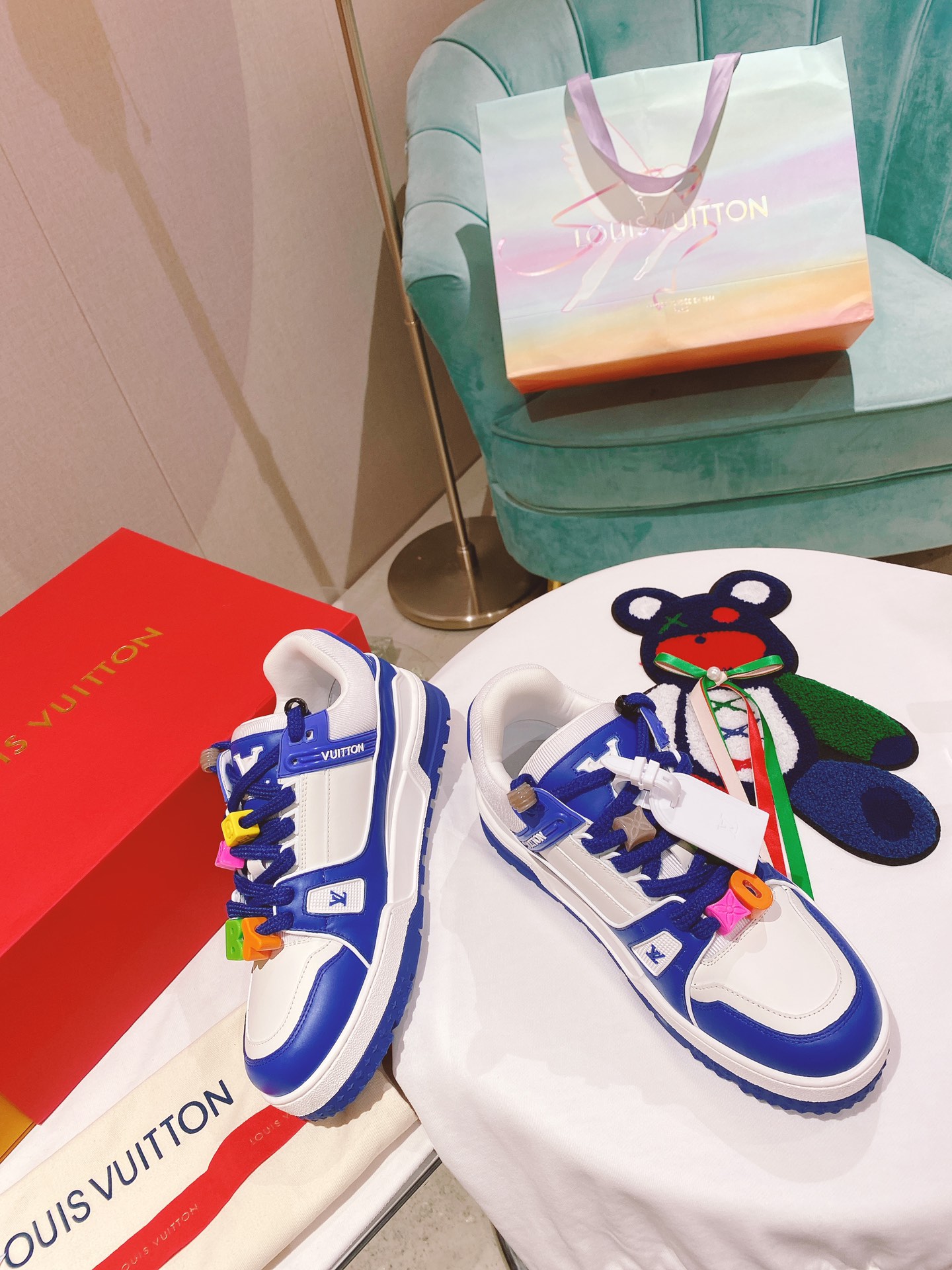 Louis Vuitton Women's LV Trainer Sneaker Blue For Women LV - Soul Replicas