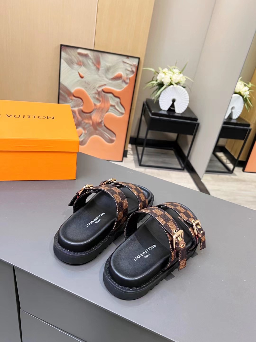 Louis Vuitton Women's Bom Dia Flat Mule Brown For Women LV - Soul Replicas