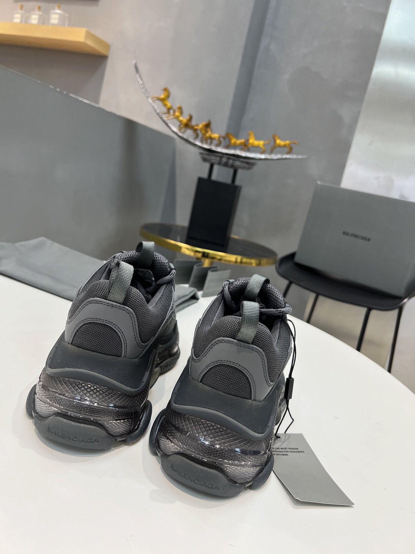 Balenciaga Triple S Trainers Clear Sole Grey For Women - Soul Replicas