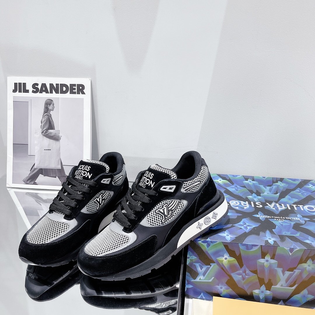 Louis Vuitton Run Away Sneaker Mesh Black For Women LV 1A9J1C - Soul Replicas