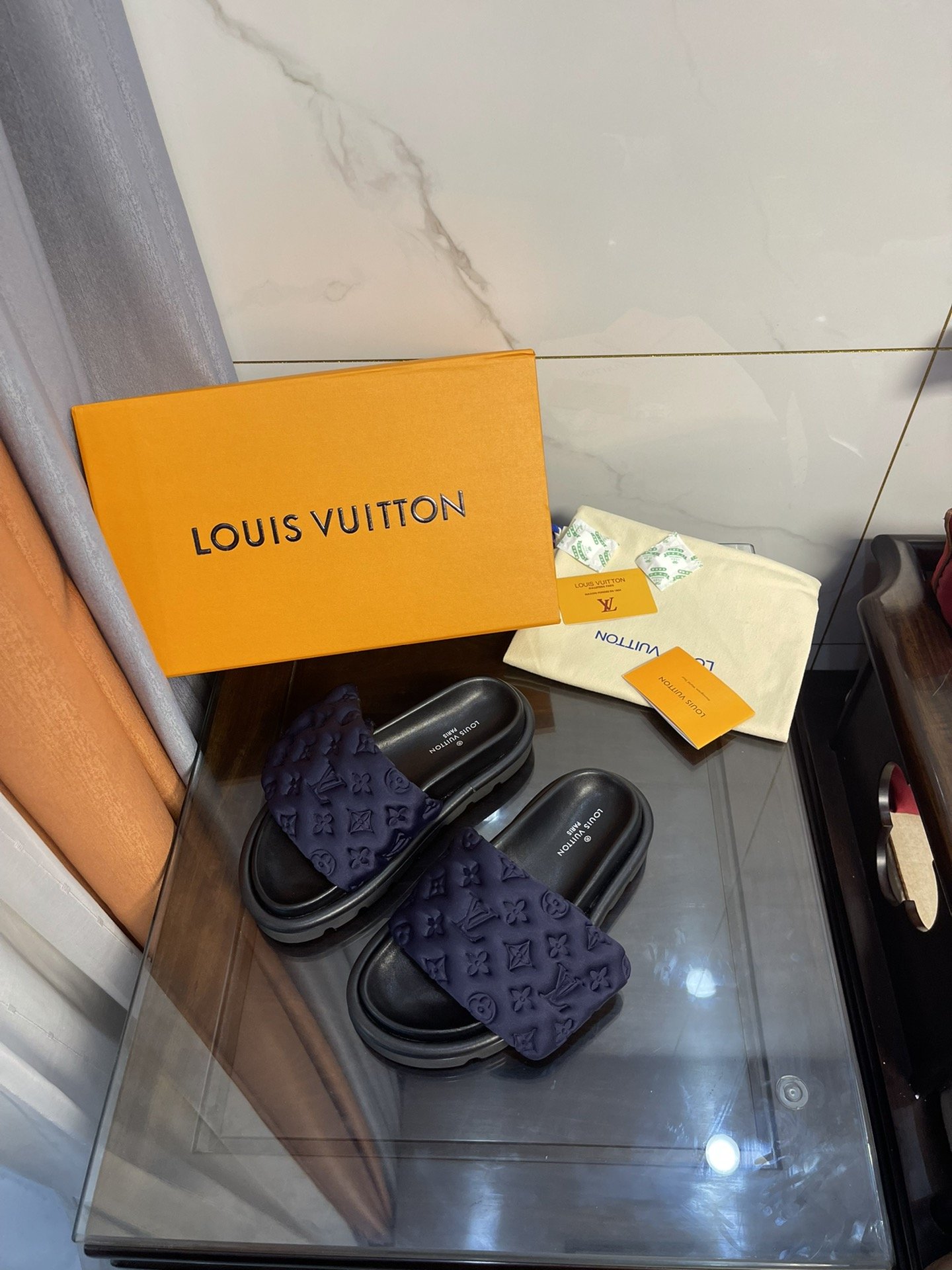 Louis Vuitton Women's Pool Pillow Comfort Mule Dark Blue For Women LV - Soul Replicas