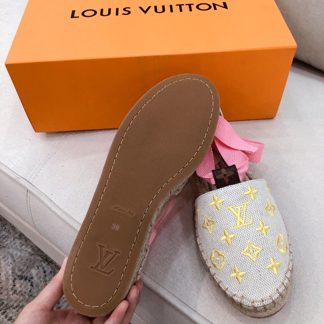 Louis Vuitton Women's Starboard Flat Espadrille Yellow For Women LV - Soul Replicas