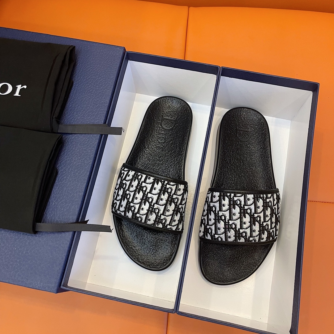 Christian Dior Aqua Sandal Black/White For Men CD - Soul Replicas