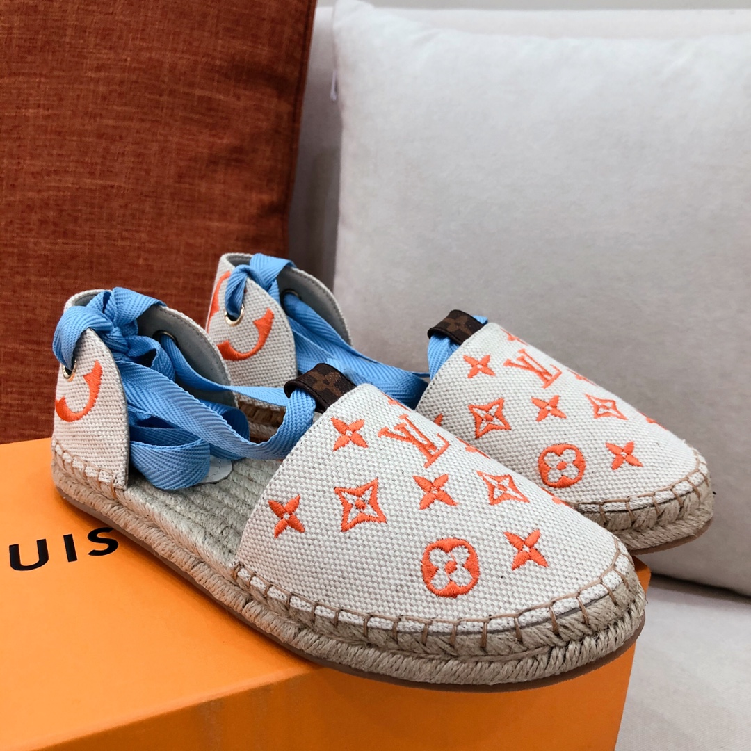 Louis Vuitton Women's Starboard Flat Espadrille Orange For Women LV - Soul Replicas