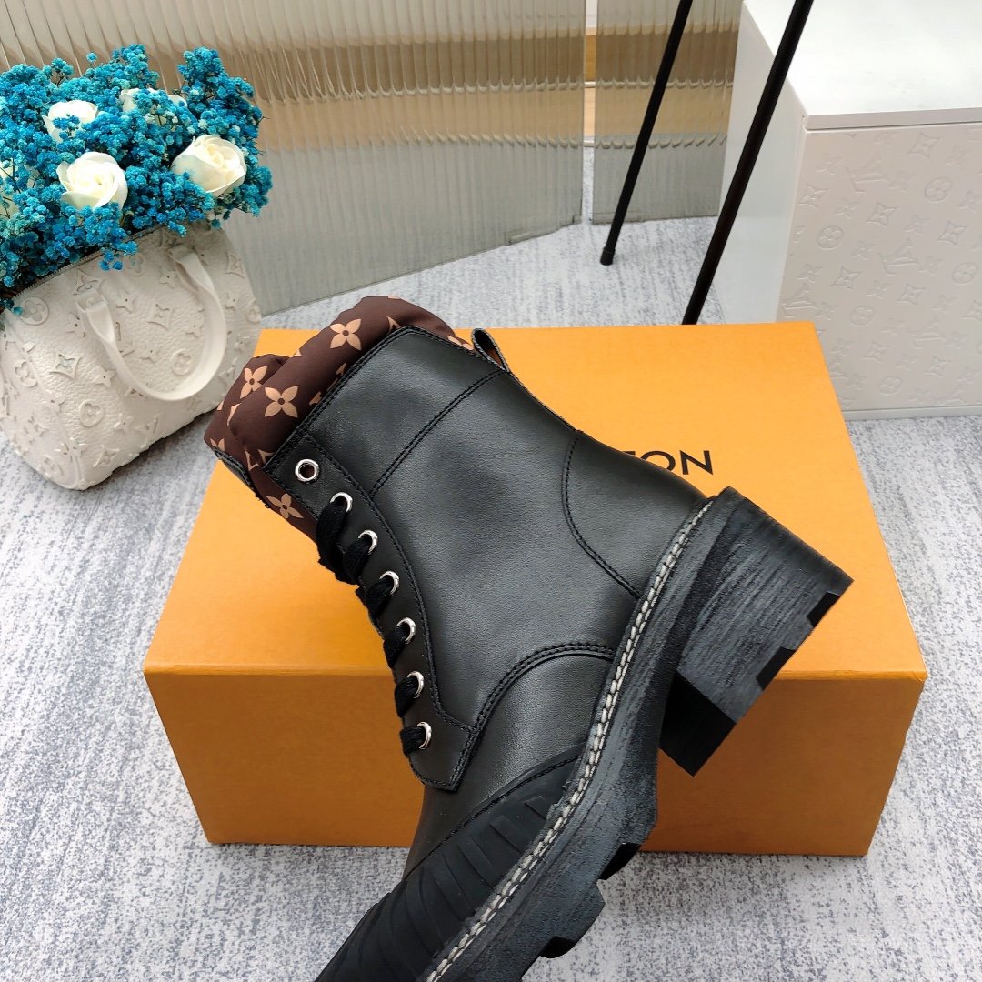 Louis Vuitton LV Beaubourg Ankle Boot Black For Women LV 1A94N6 - Soul Replicas
