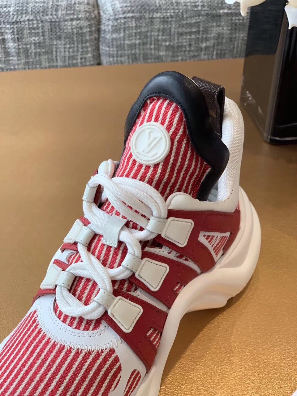 Louis Vuitton LV Archlight Sneaker Mix Of Materials Red For Women LV - Soul Replicas