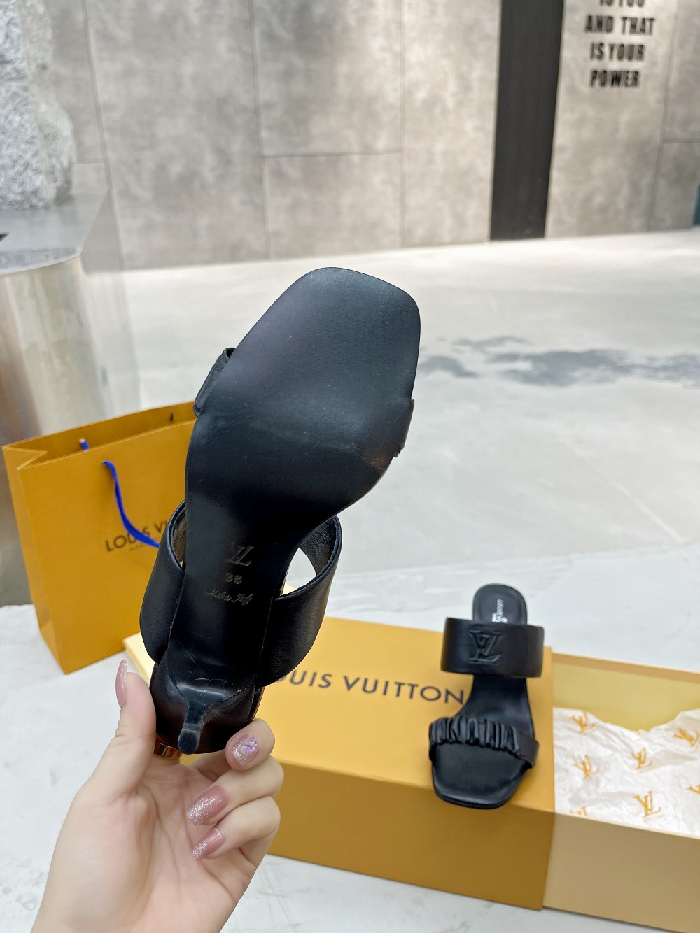 Louis Vuitton Women's Drapy Mule Black For Women LV 1AAB39 - Soul Replicas