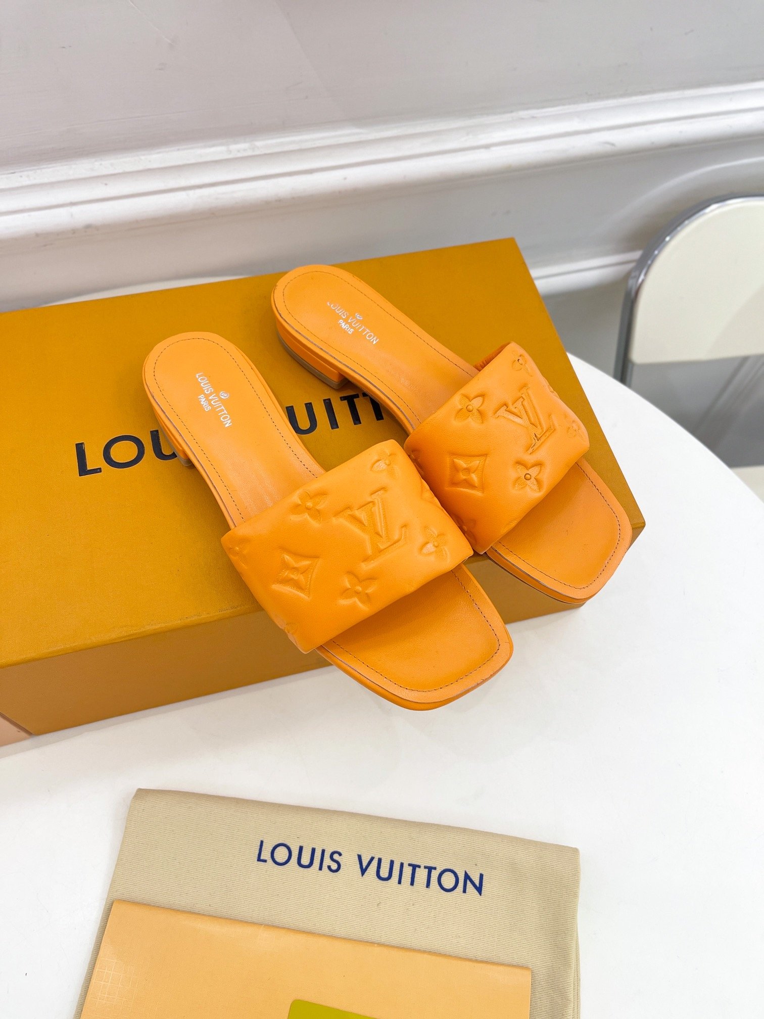 Louis Vuitton Women's Revival Flat Mule Orange For Women LV - Soul Replicas
