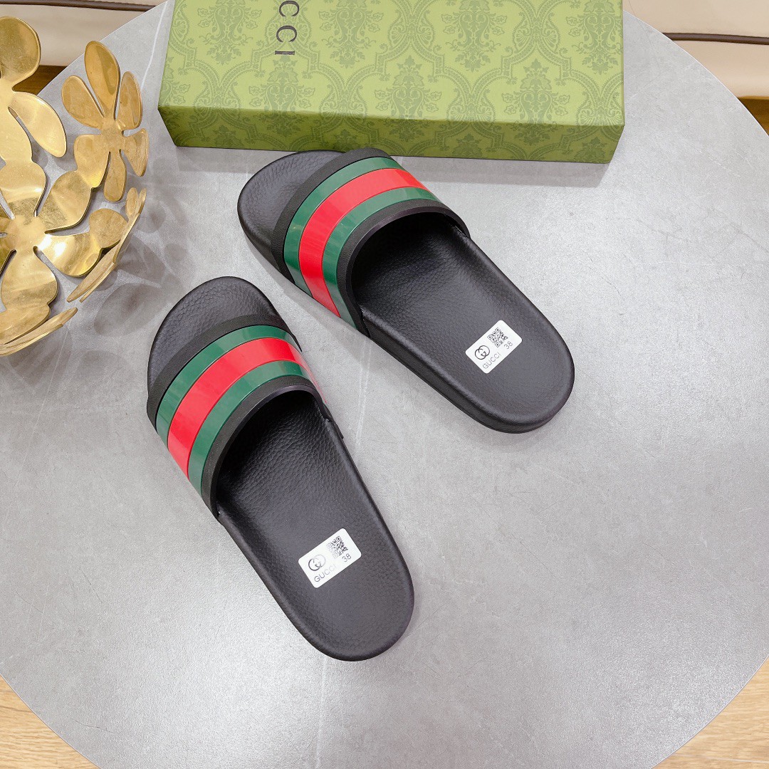 Gucci Women's Slide Sandal With Web Black For Women 407345 - Soul Replicas