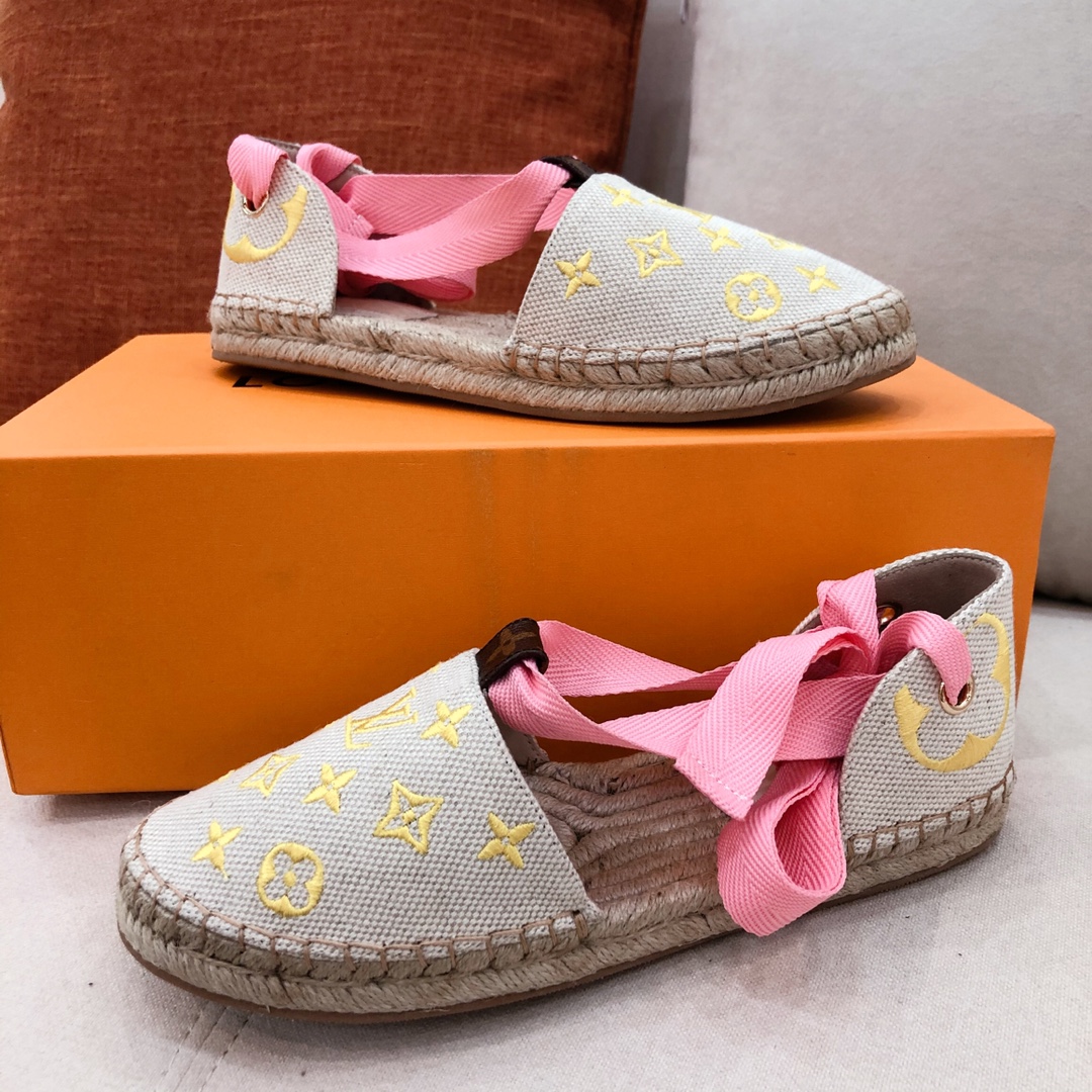 Louis Vuitton Women's Starboard Flat Espadrille Yellow For Women LV - Soul Replicas