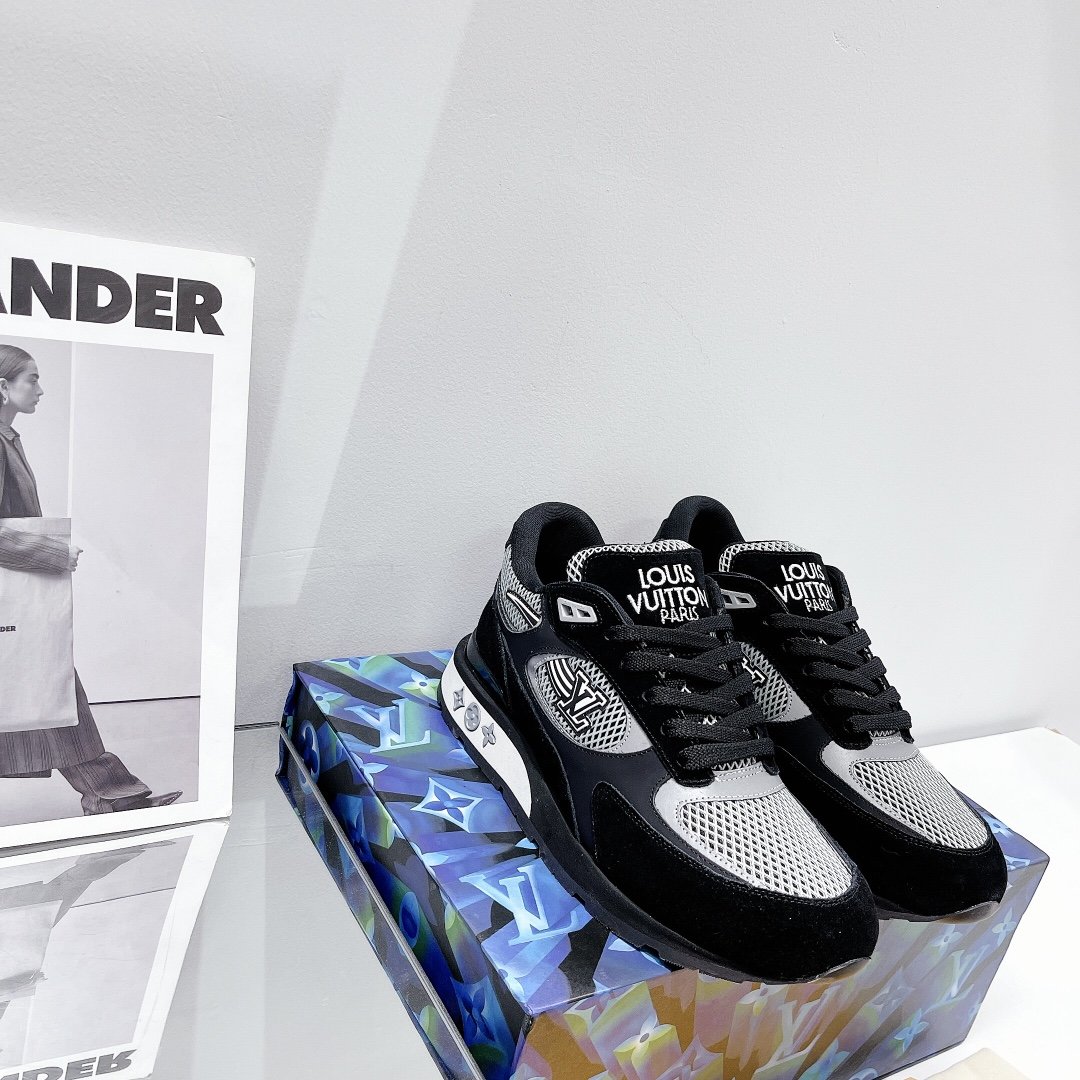 Louis Vuitton Run Away Sneaker Mesh Black For Women LV 1A9J1C - Soul Replicas