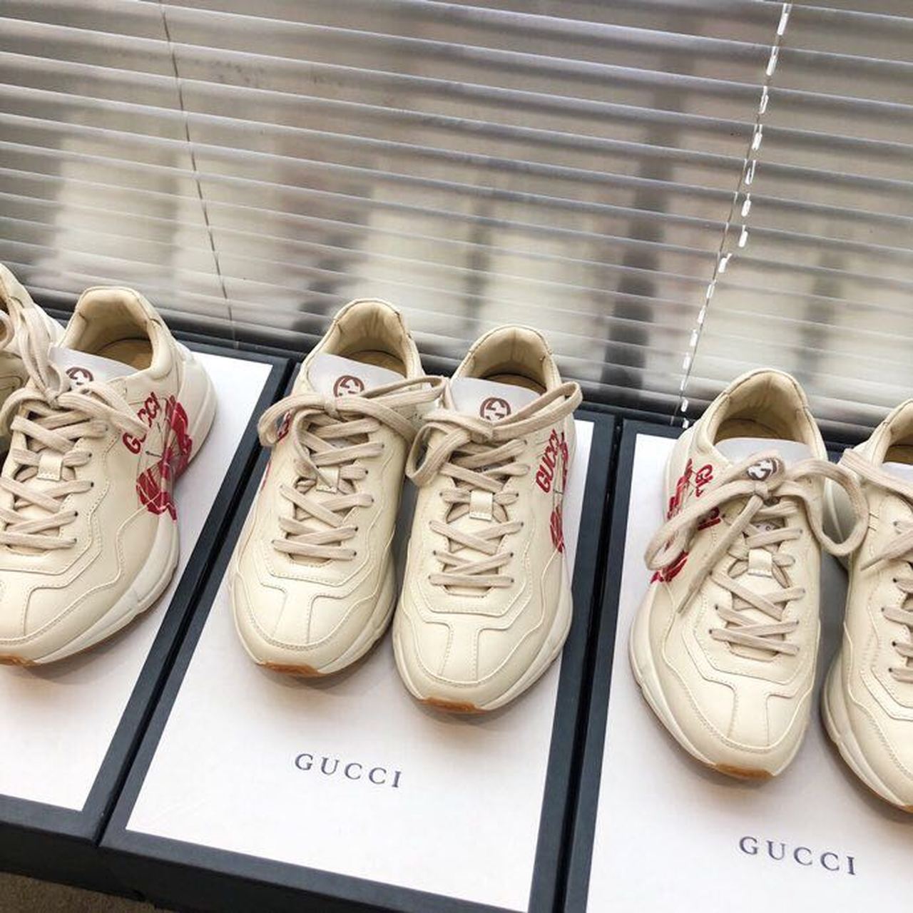 Gucci Women's Rhyton Sneaker With Gucci Butterfly White For Women Gucci - Soul Replicas