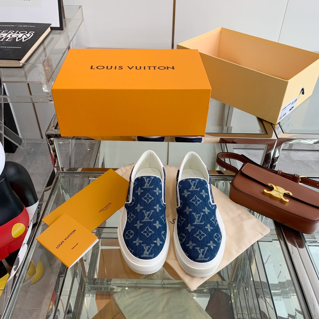 Louis Vuitton Women's Trocadero Slip On Blue For Women LV - Soul Replicas