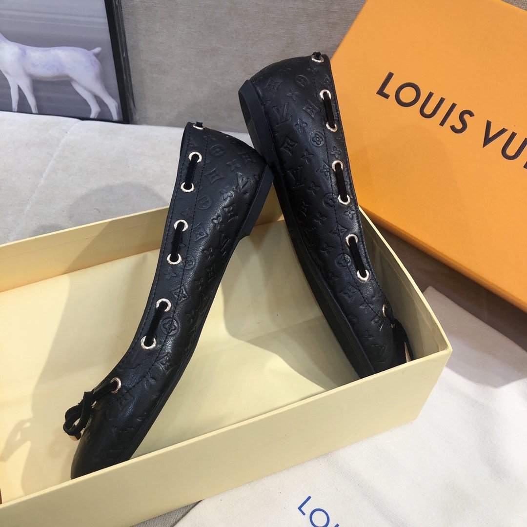 Louis Vuitton Gloria Flat Loafer Black For Women LV - Soul Replicas
