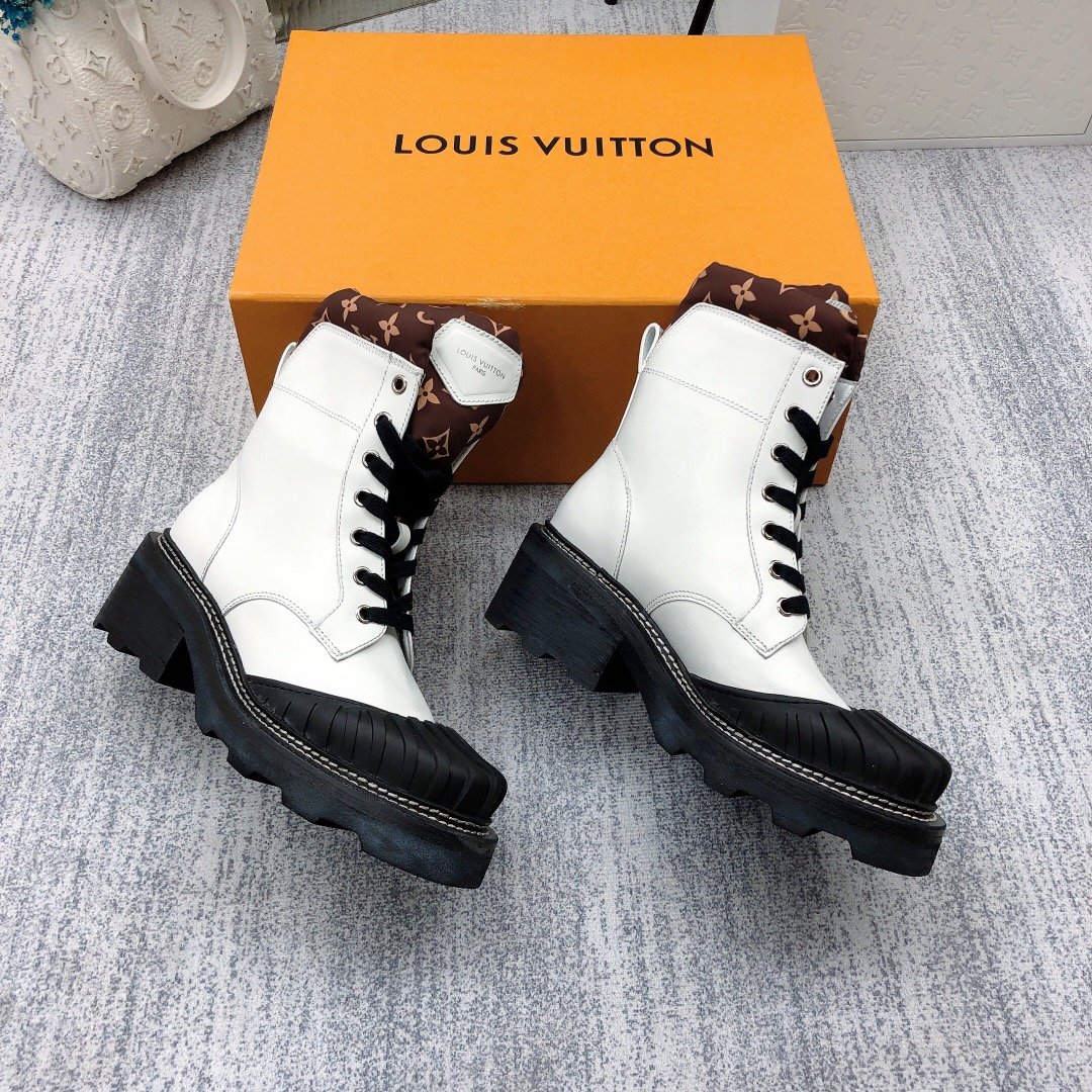 Louis Vuitton LV Beaubourg Ankle Boot White For Women LV - Soul Replicas