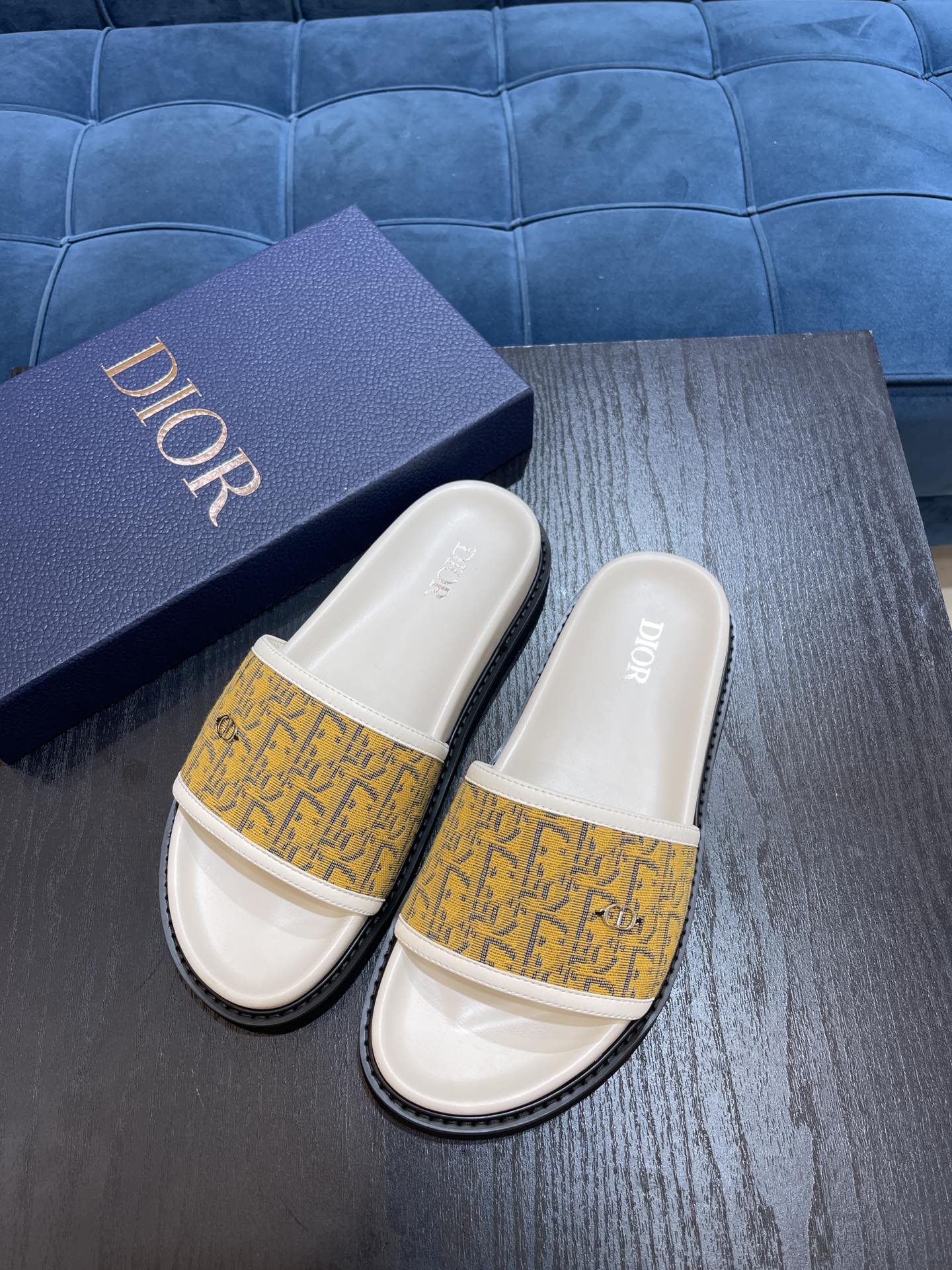 Christian Dior Aqua Sandal White/Yellow For Men CD - Soul Replicas