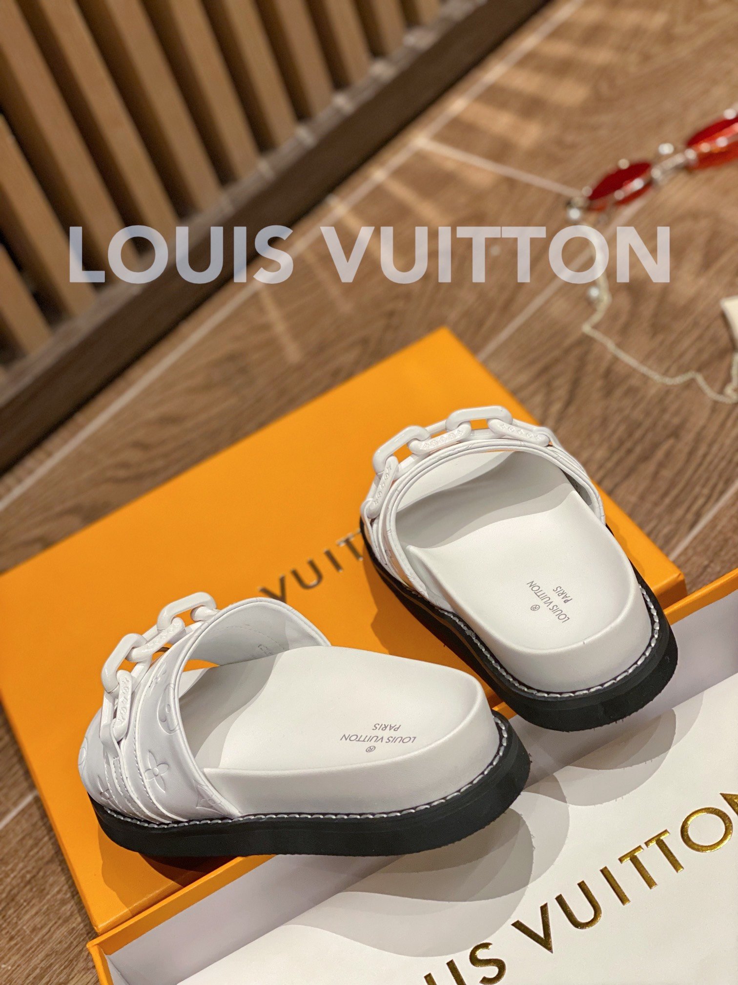 Louis Vuitton Sunset Flat Comfort Mule White For Women LV - Soul Replicas