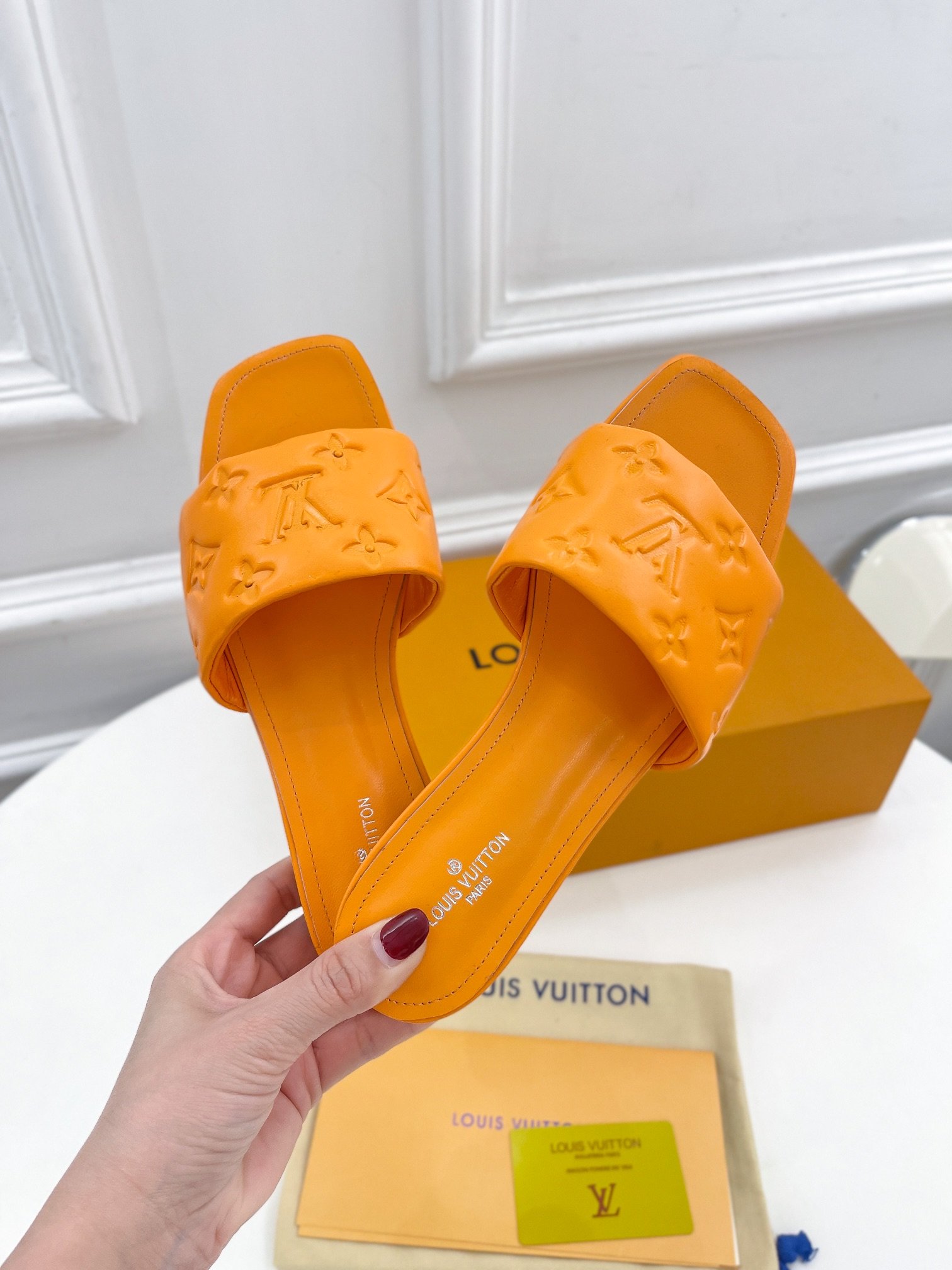 Louis Vuitton Women's Revival Flat Mule Orange For Women LV - Soul Replicas