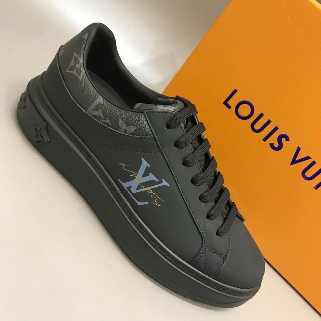 Louis Vuitton Time Out Sneaker Black For Women LV - Soul Replicas