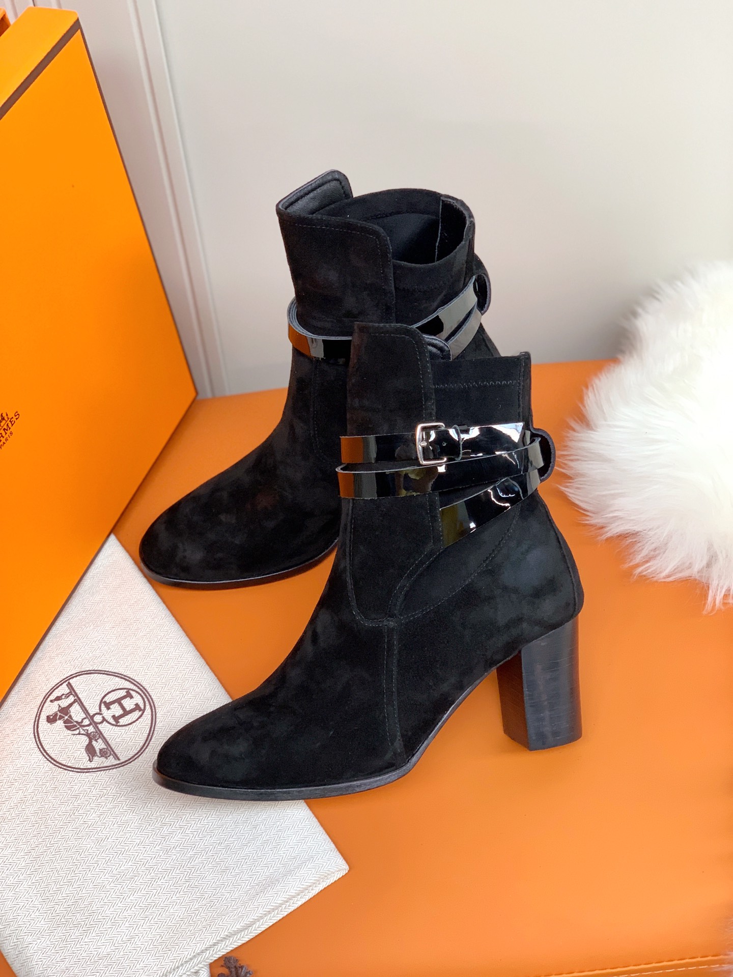 Hermes Frenchie 70 Ankle Boot Black For Women 2.8in/7cm - Soul Replicas