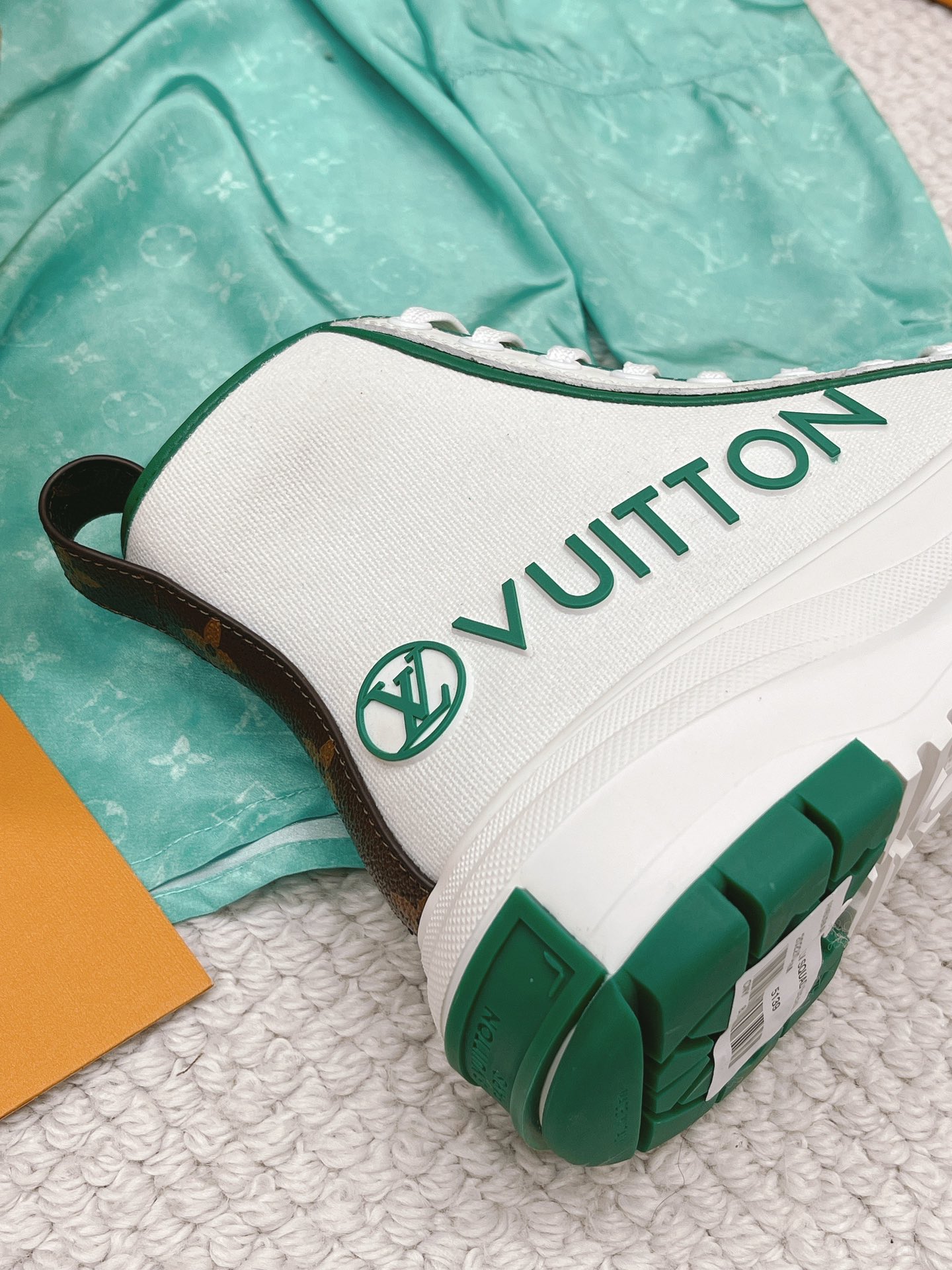 Louis Vuitton Women's LV Squad Sneaker Boot Green For Women LV - Soul Replicas