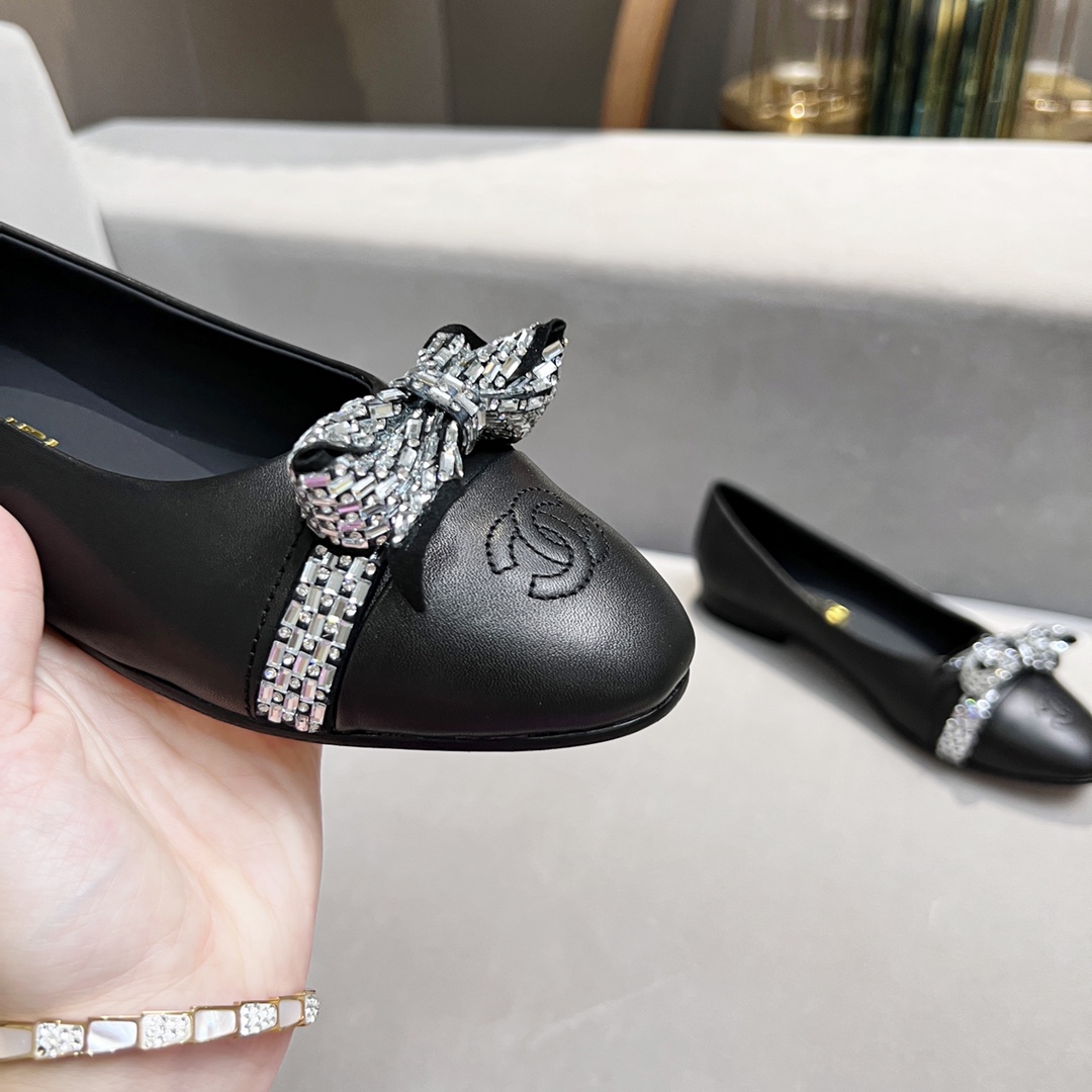 Chanel Women's Ballerinas Black For Women - Soul Replicas