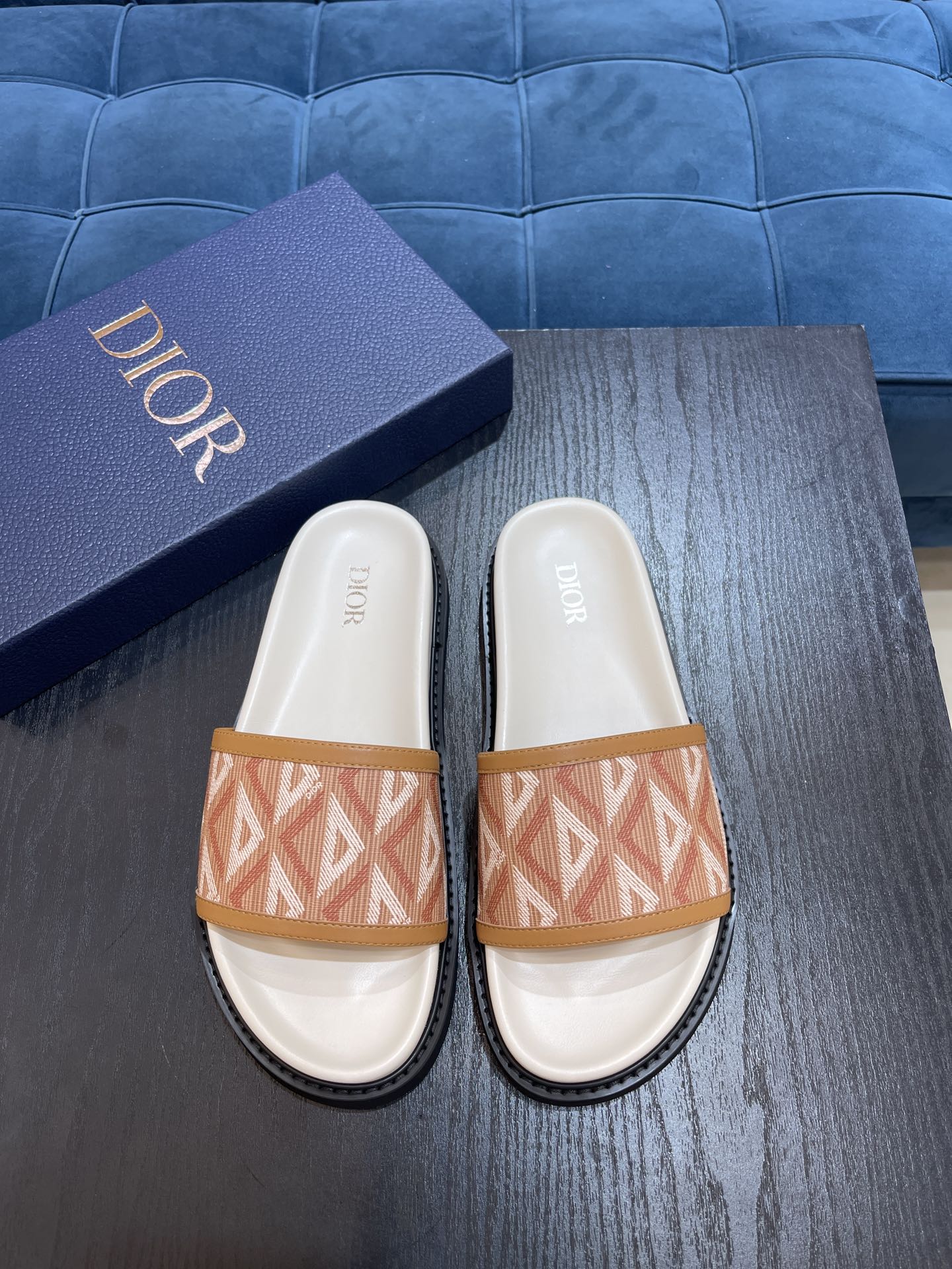 Christian Dior Aqua Sandal White/Beige For Men CD - Soul Replicas