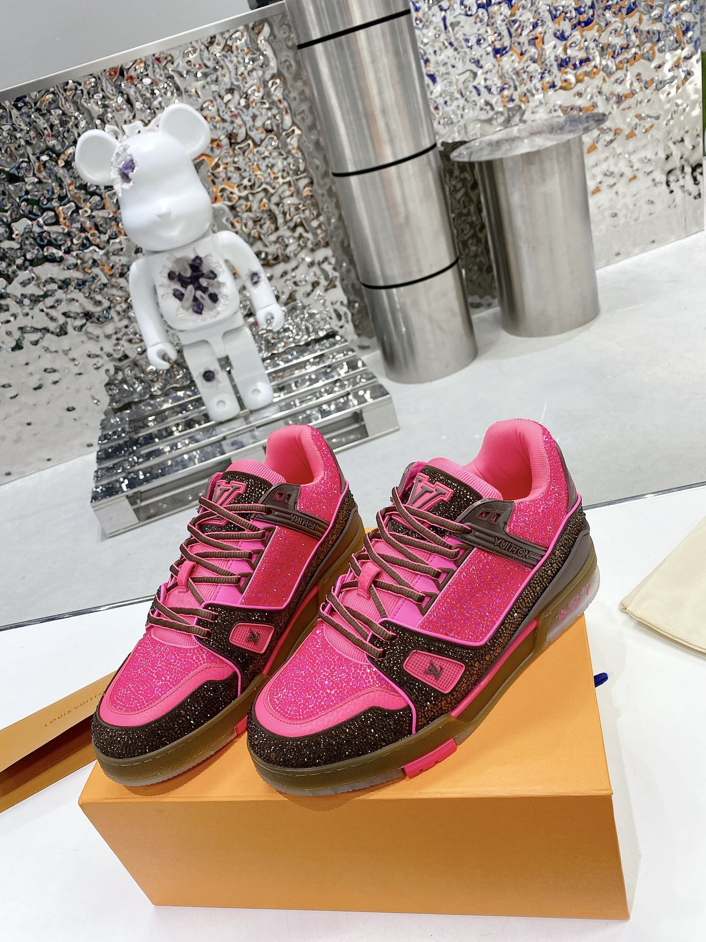 Louis Vuitton Women's LV Trainers Pink For Women LV - Soul Replicas