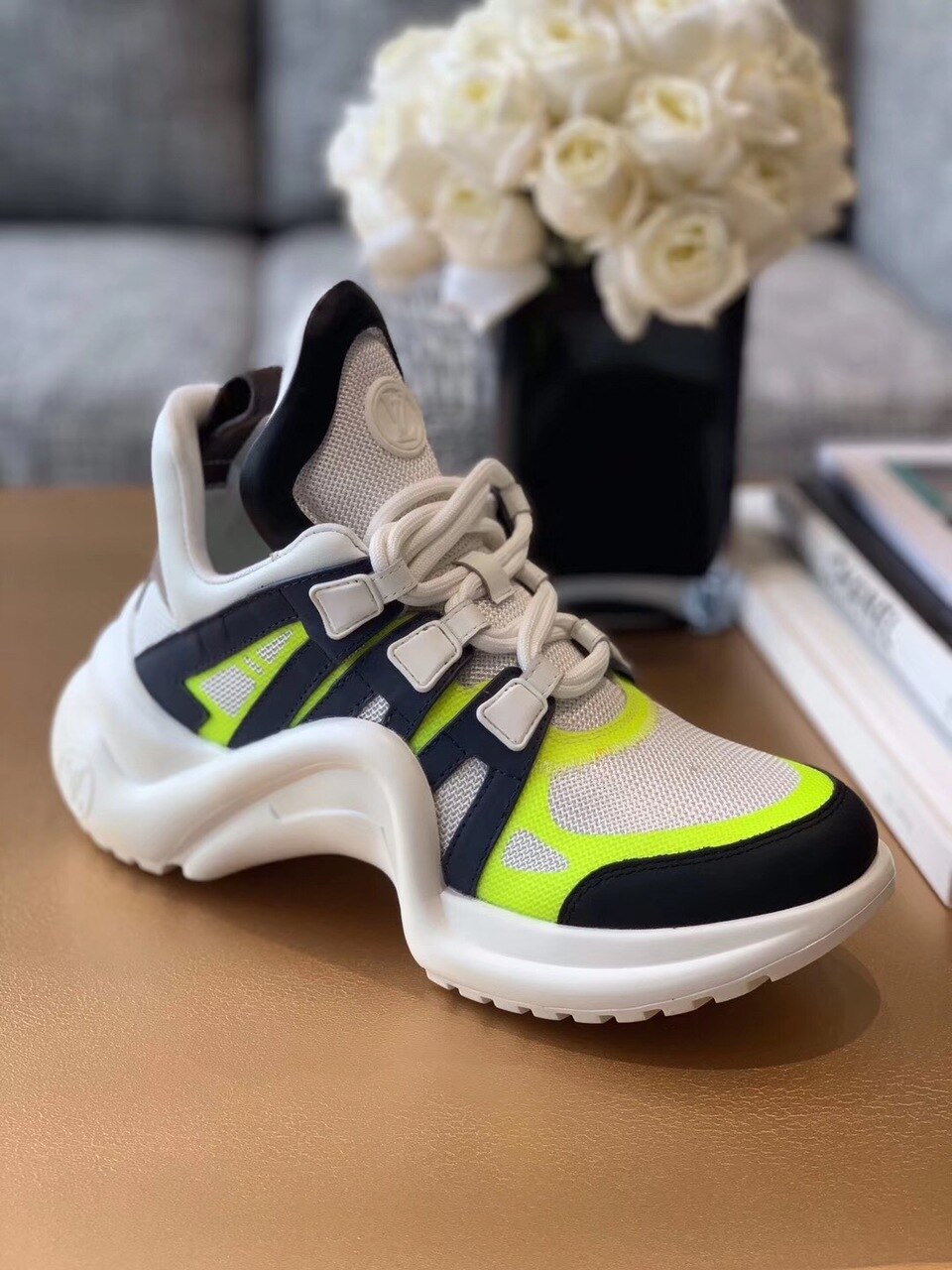 Louis Vuitton LV Archlight Sneaker Patent Monogram Material Black/White For Women LV - Soul Replicas