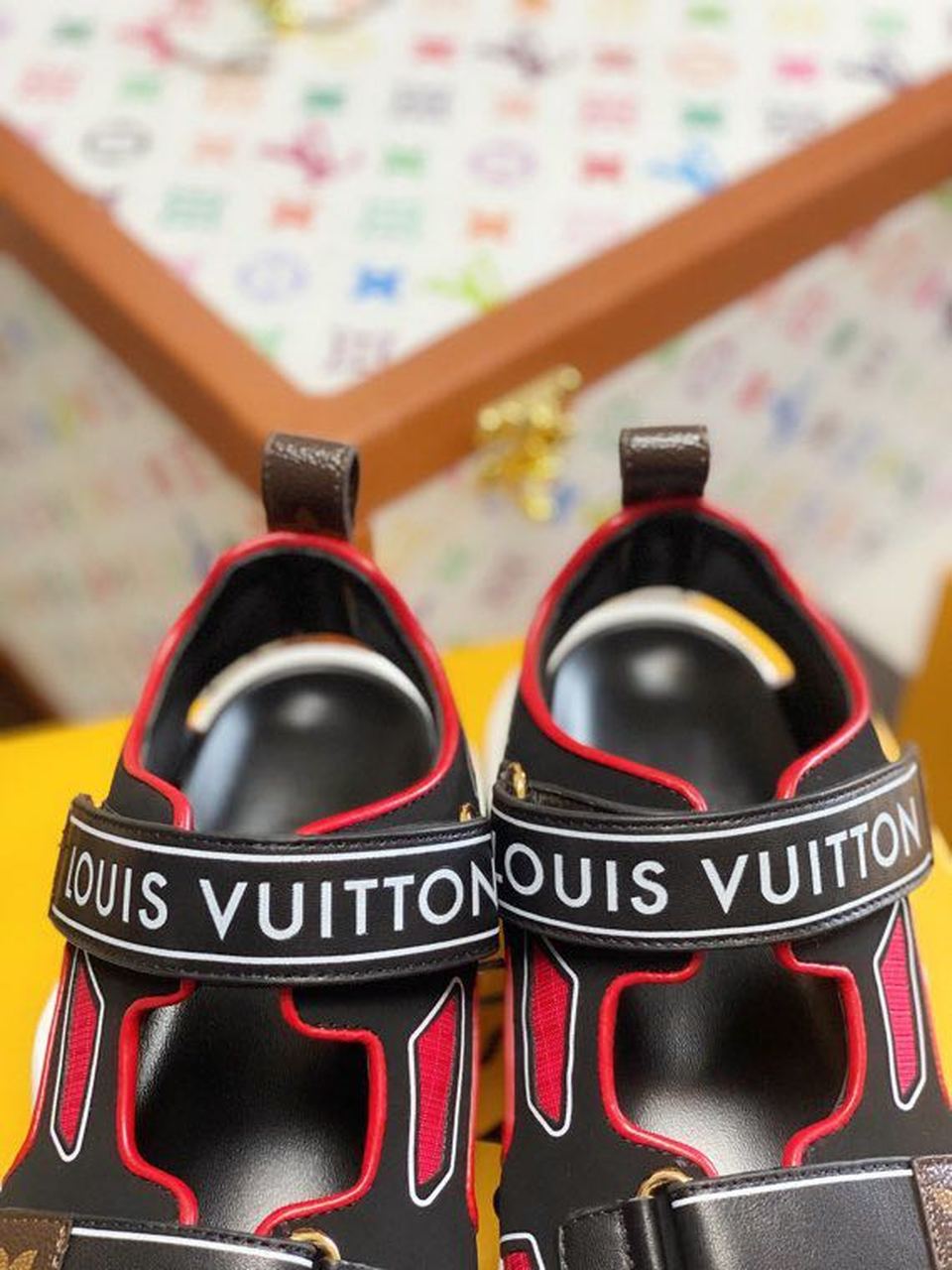 Louis Vuitton LV Archlight Flat Sandal Satin Red/Black For Women LV - Soul Replicas
