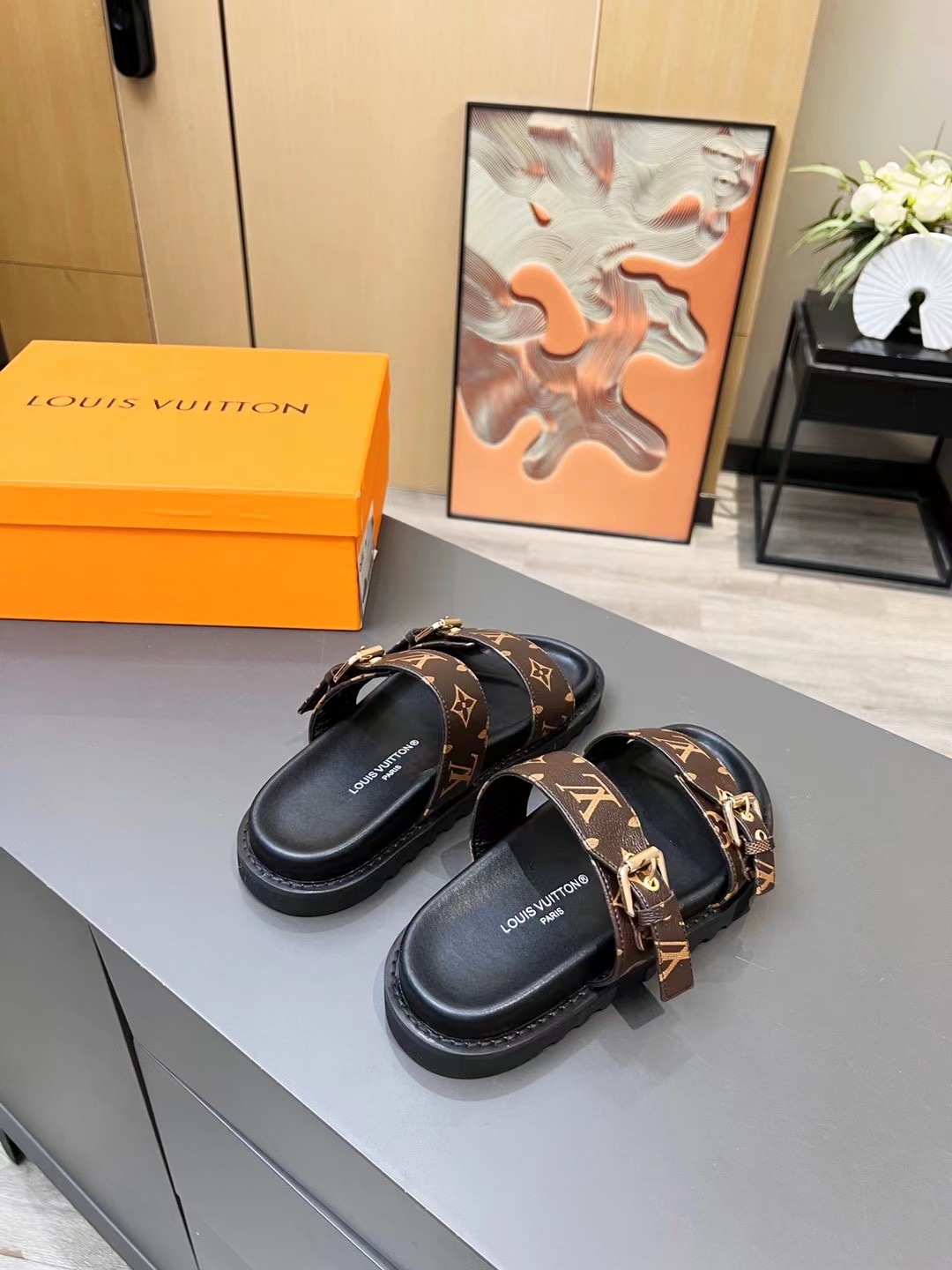 Louis Vuitton Women's Bom Dia Flat Mule Brown For Women LV 1A3R5O - Soul Replicas