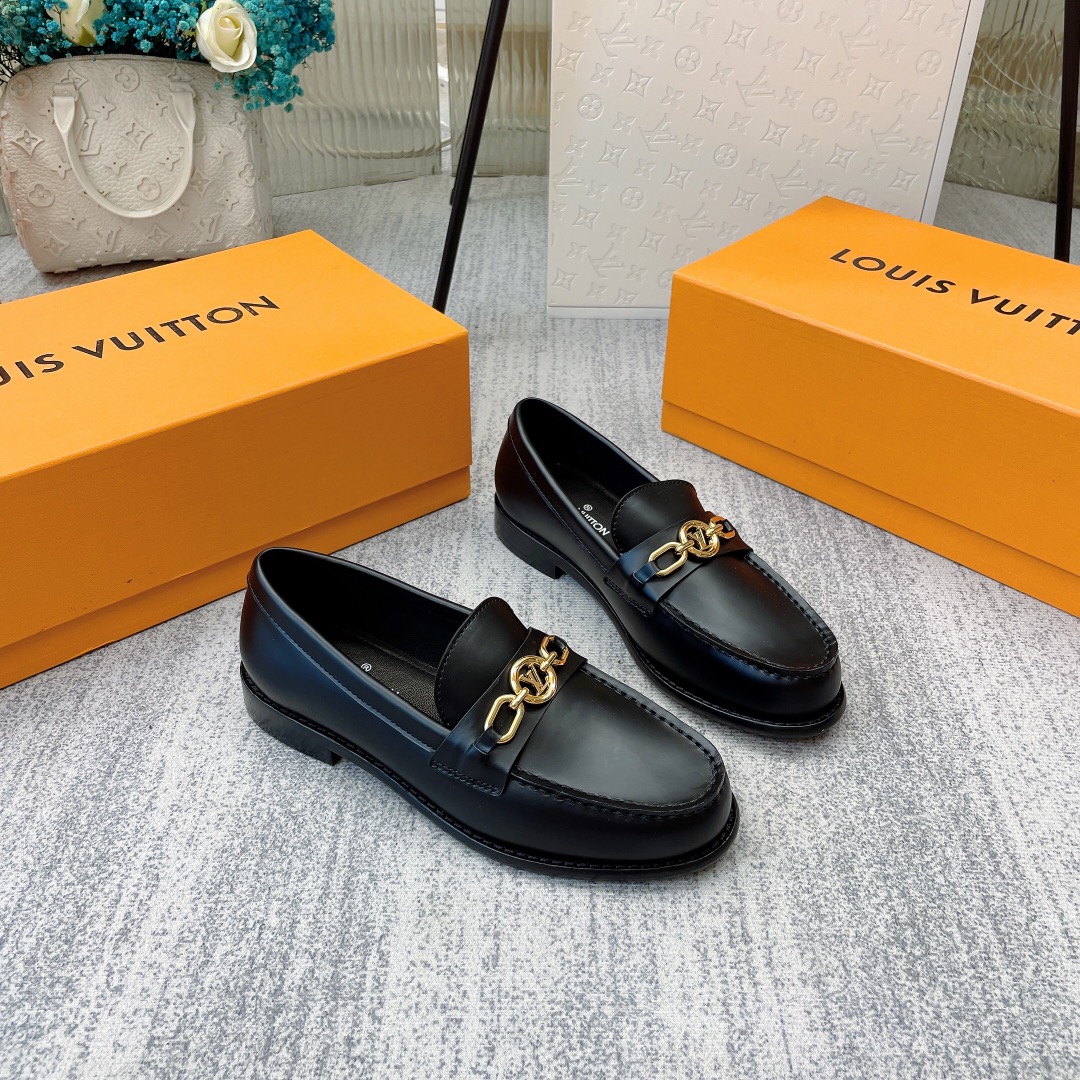 Louis Vuitton Women's Chess Flat Loafe Black For Women LV - Soul Replicas