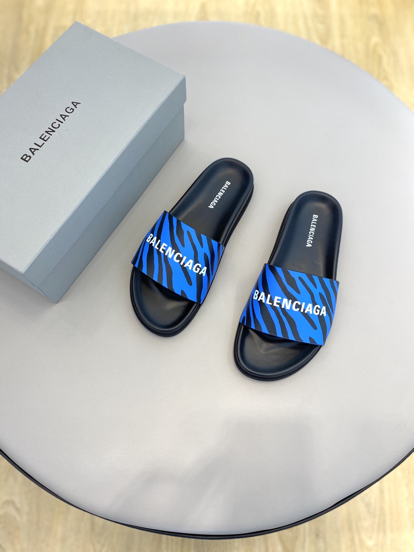 Balenciaga Slide Sandal Blue For Women - Soul Replicas