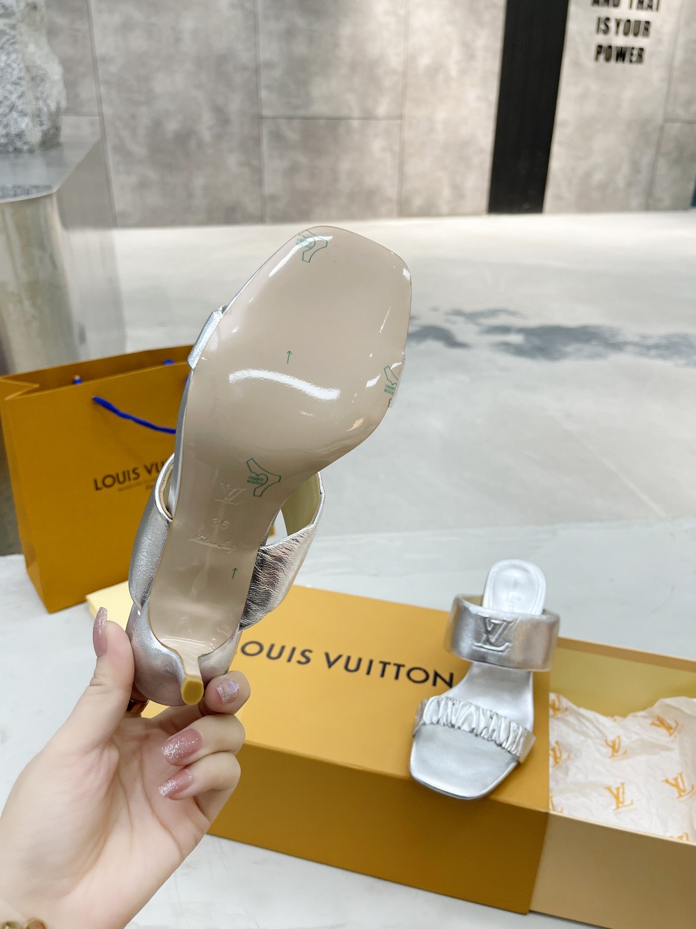 Louis Vuitton Women's Drapy Mule Sliver For Women LV - Soul Replicas