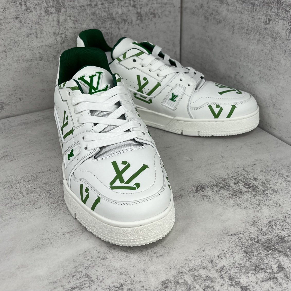 Louis Vuitton Women's LV Trainer Sneaker Green For Women LV 1AAGXF - Soul Replicas